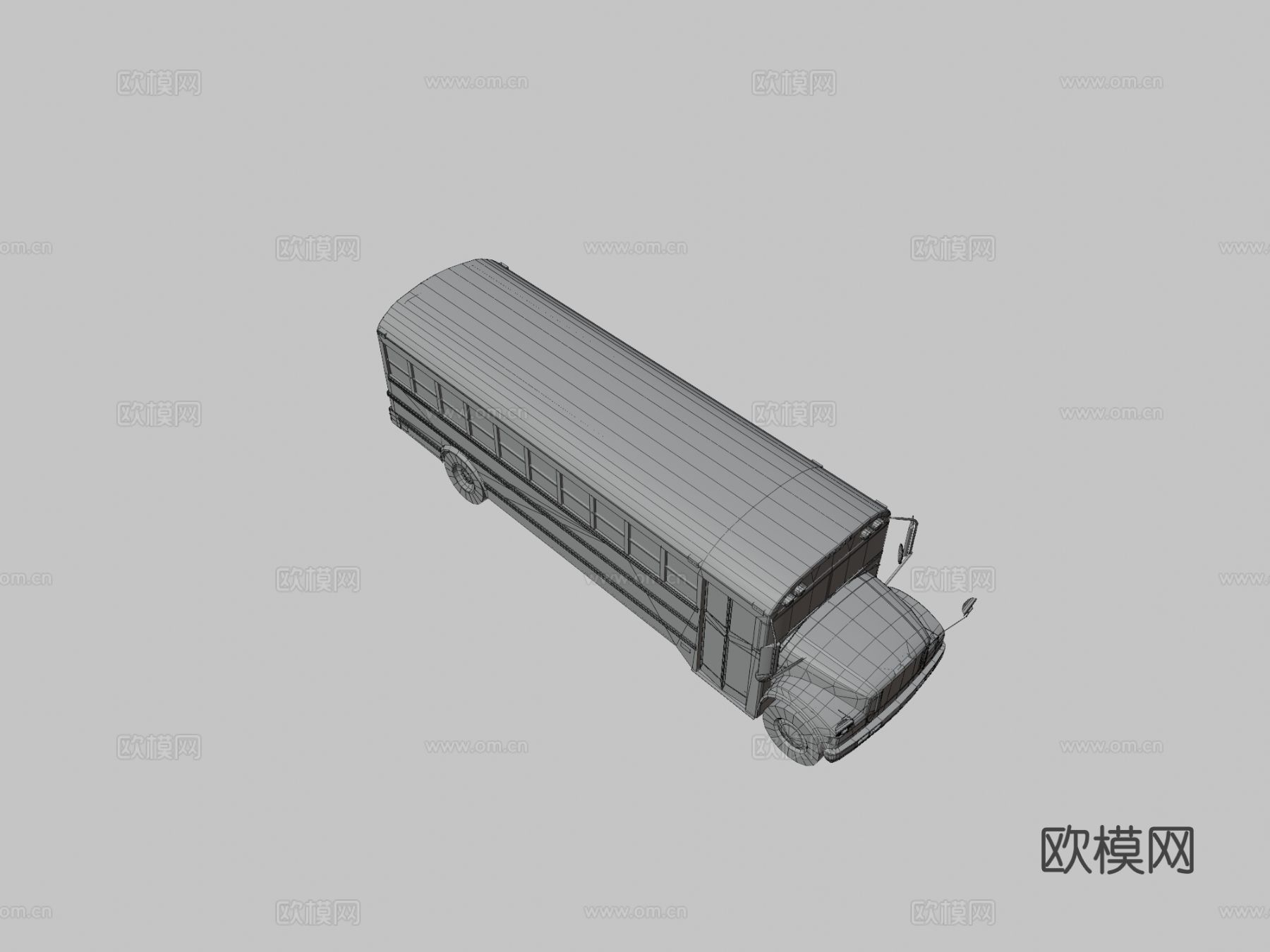 校车 黄吧车3d模型