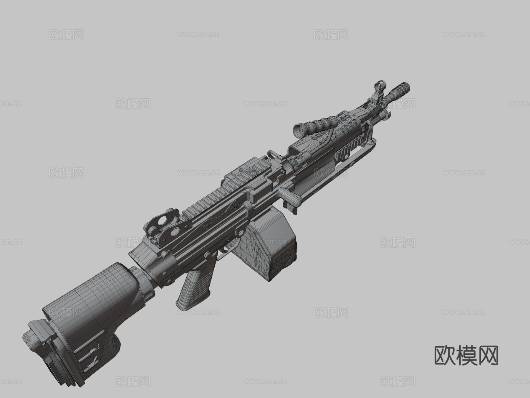 机枪FN Minimi 5.56su模型下载（渲染图3）