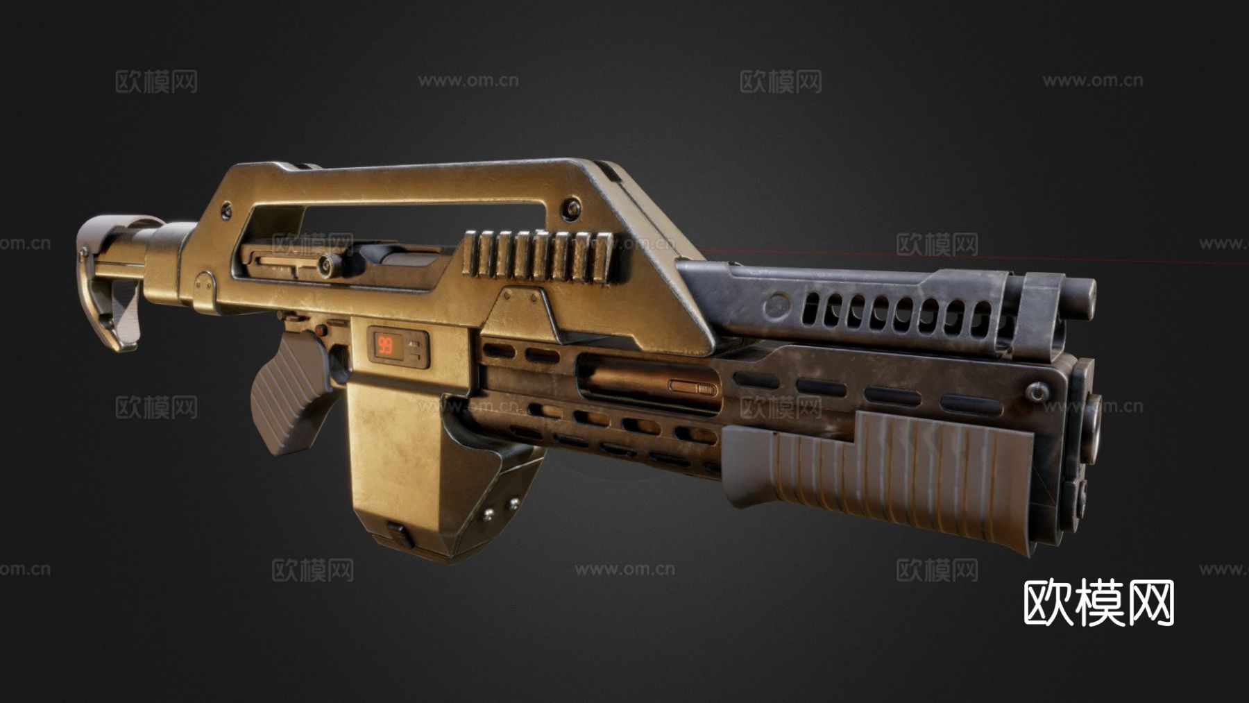 M41A脉冲步枪su模型下载（渲染图2）