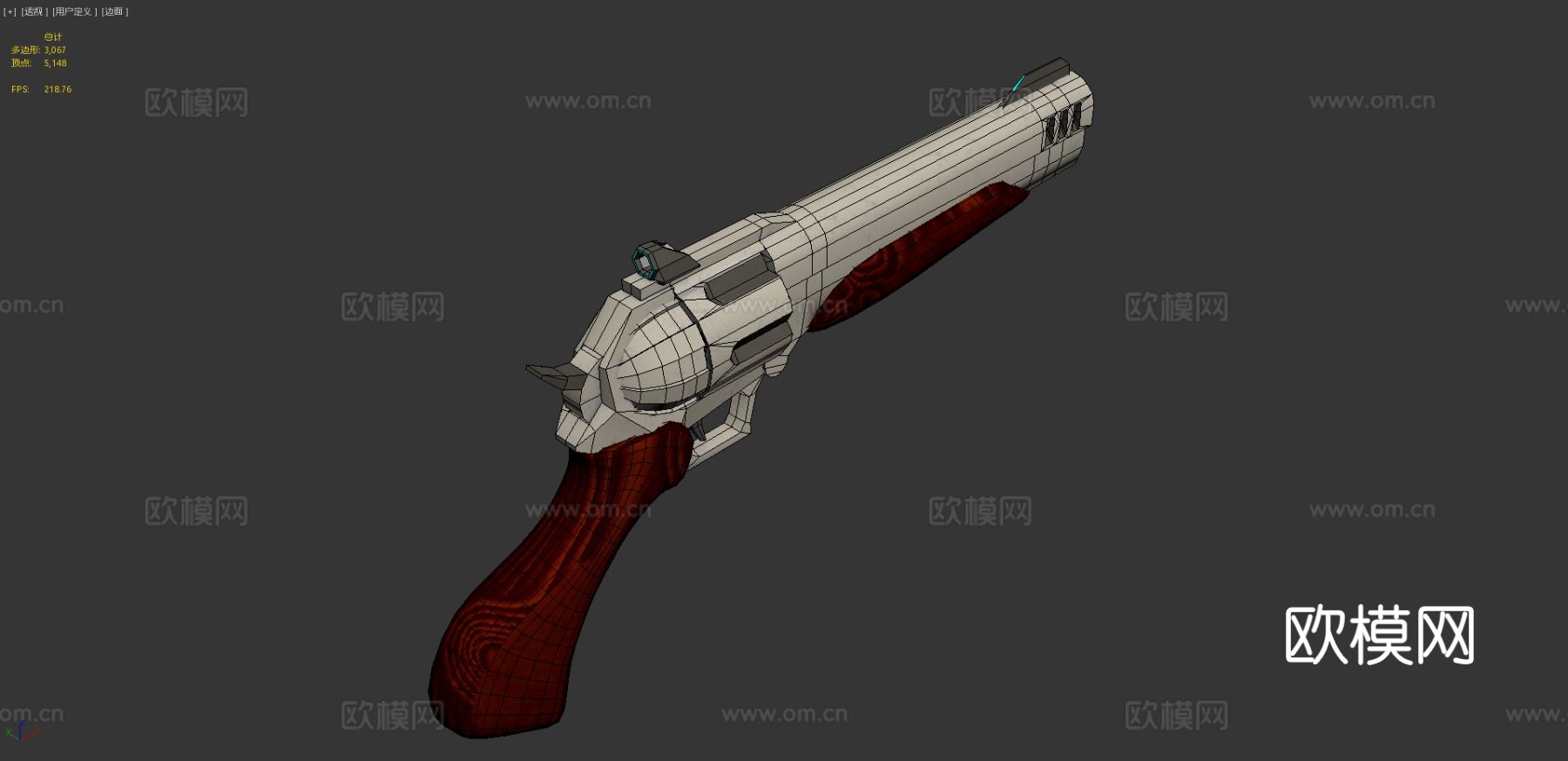 手枪su模型下载（渲染图1）
