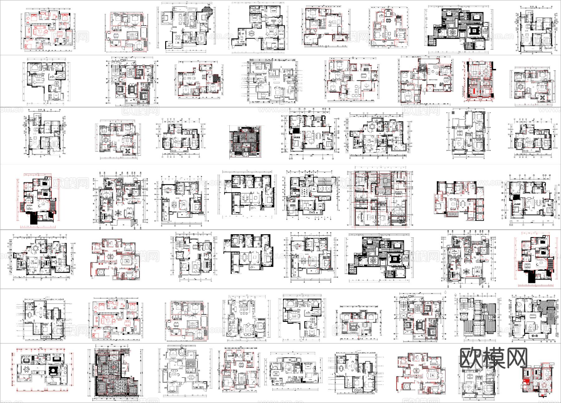50组家装CAD平面图库下载（渲染图8）