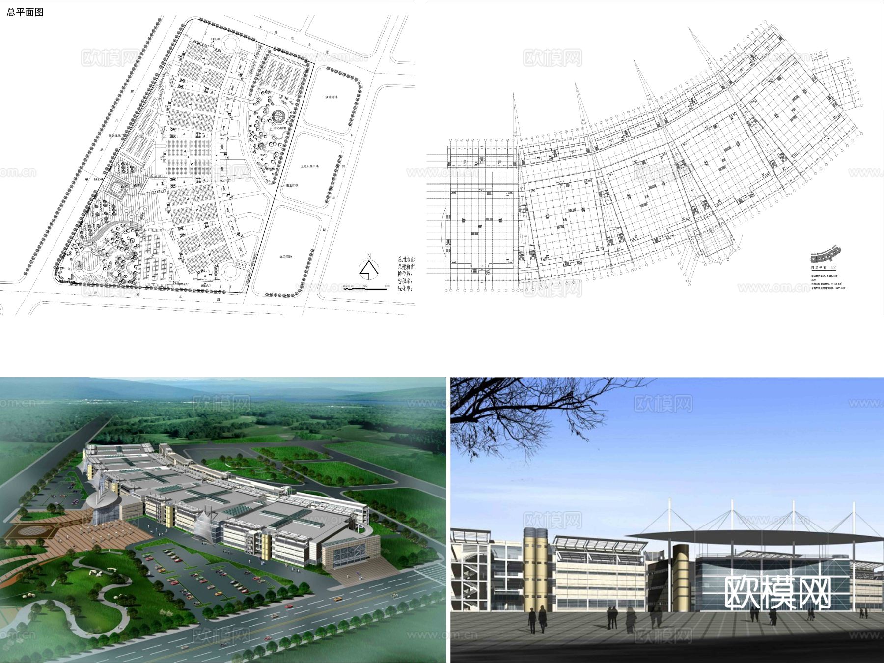 25套农贸市场建筑CAD施工图下载（渲染图5）