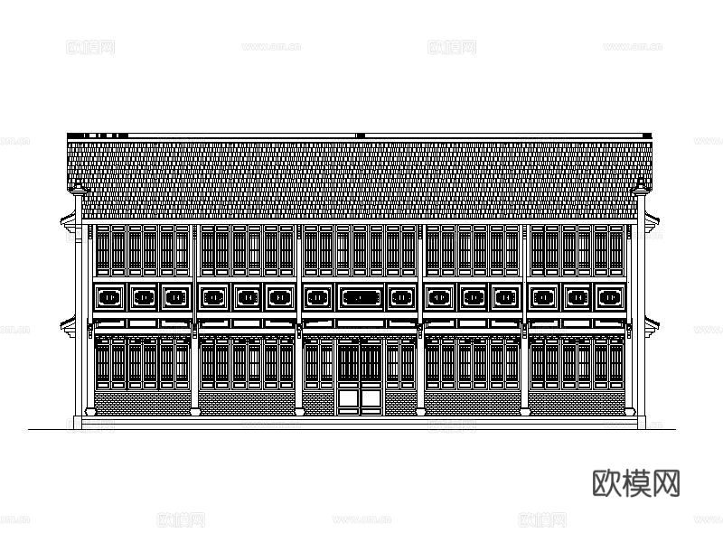 骑楼建筑CAD立面图