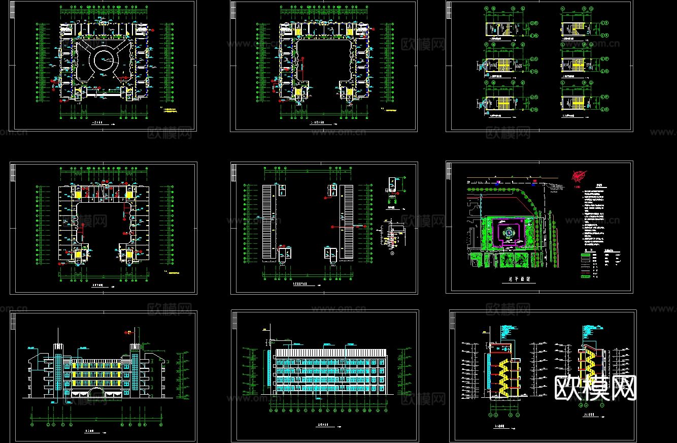 某中学全套建筑CAD施工图