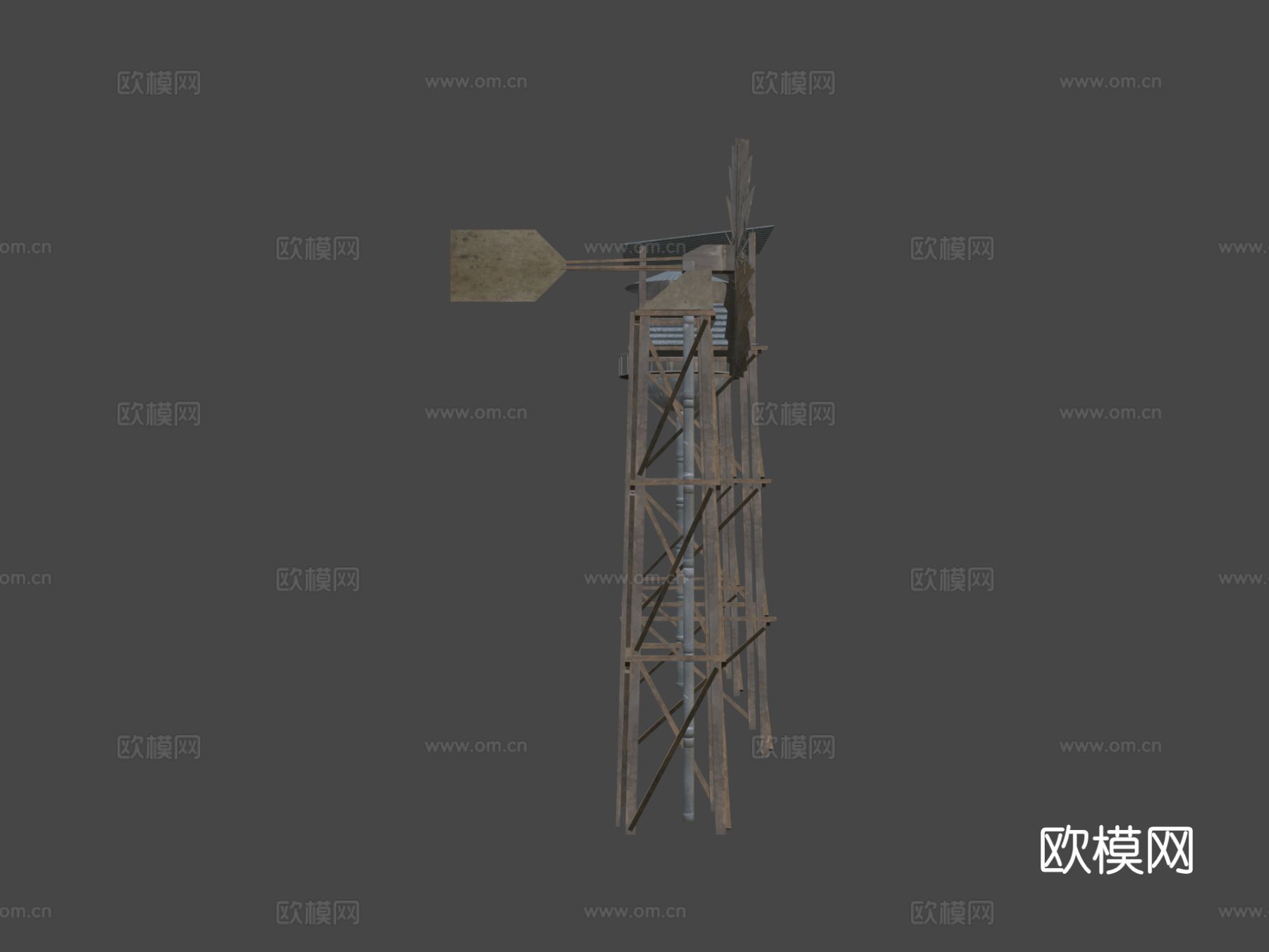 水塔 风车 警卫塔su模型下载（渲染图5）