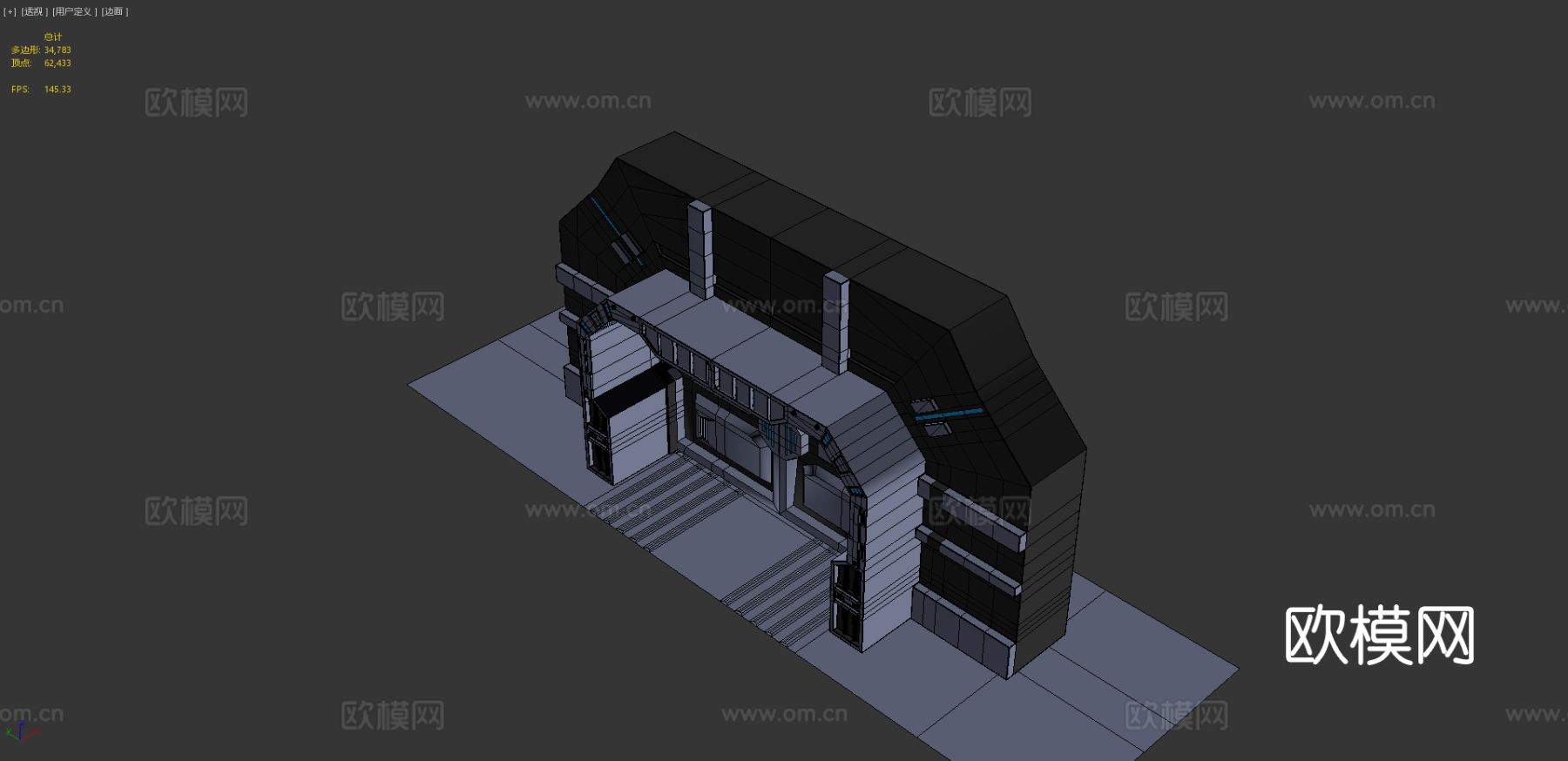 开启科幻技术门太空船su模型