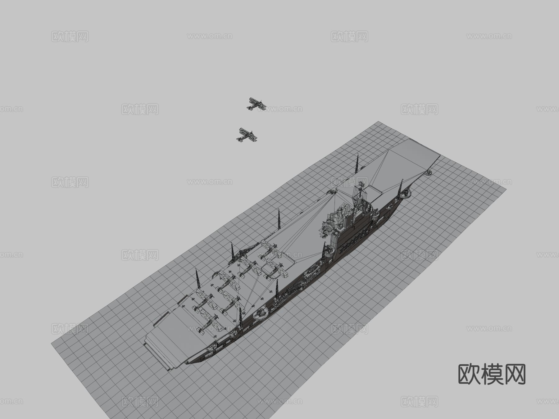 独角兽运输船 工程船su模型