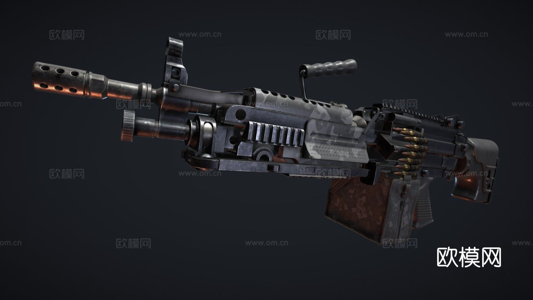 机枪FN Minimi 5.56su模型下载（渲染图2）