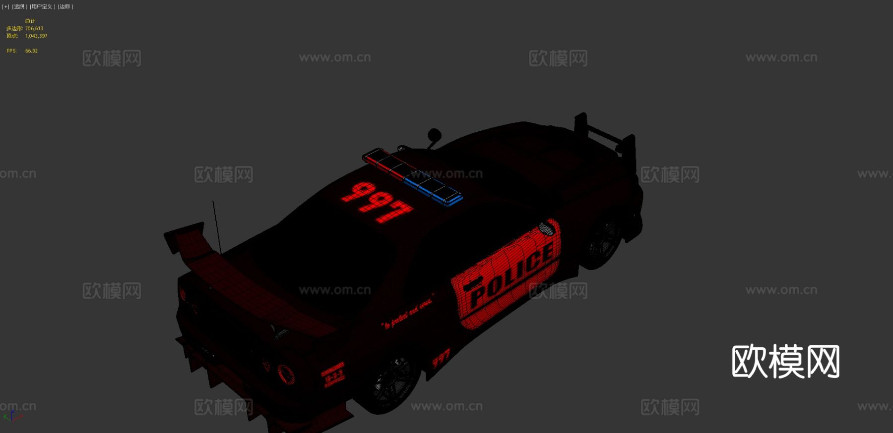 GT-RR34 警车3d模型