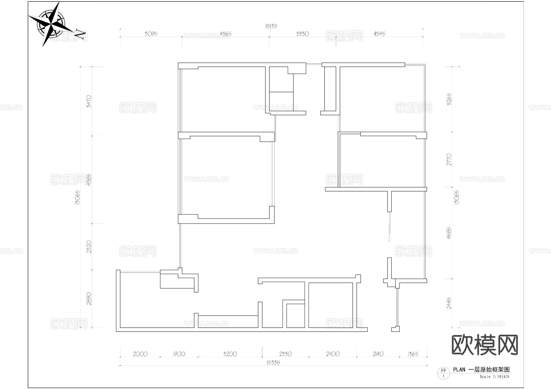 现代美容院CAD施工图