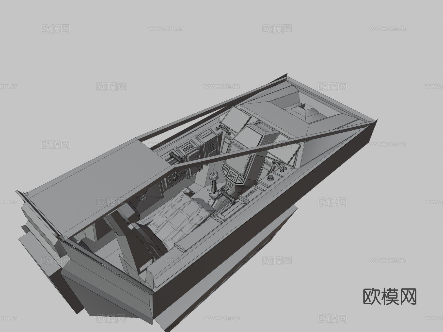 轻型突击艇 驾驶舱su模型