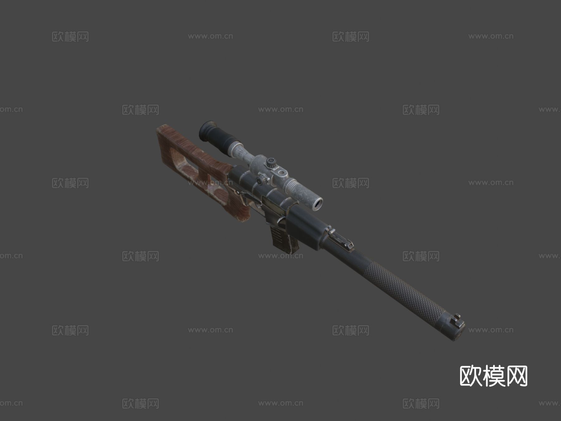狙击枪su模型下载（渲染图3）