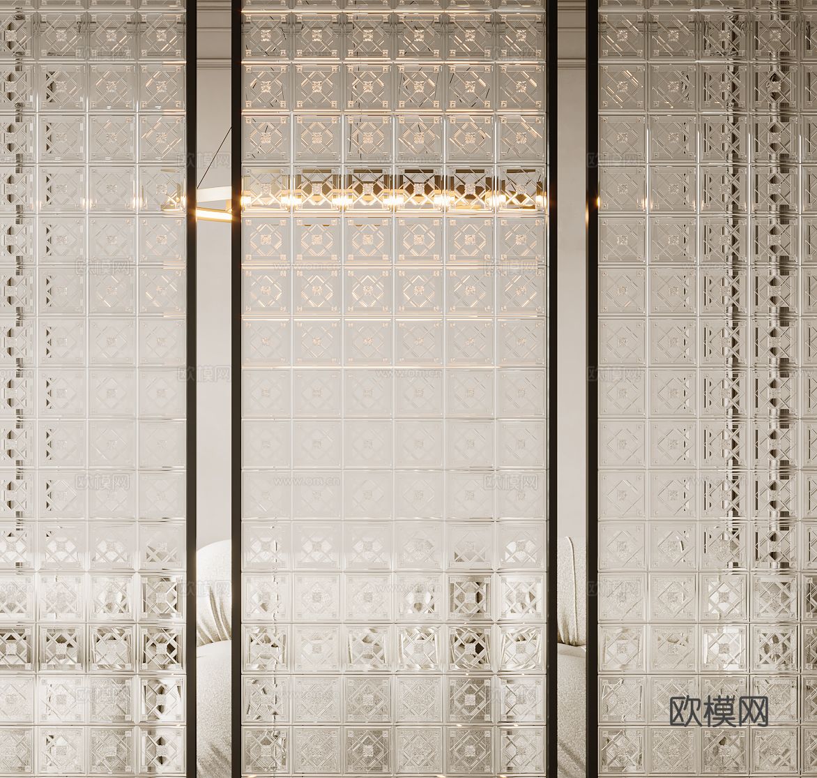 玻璃隔断3d模型下载（渲染图2）