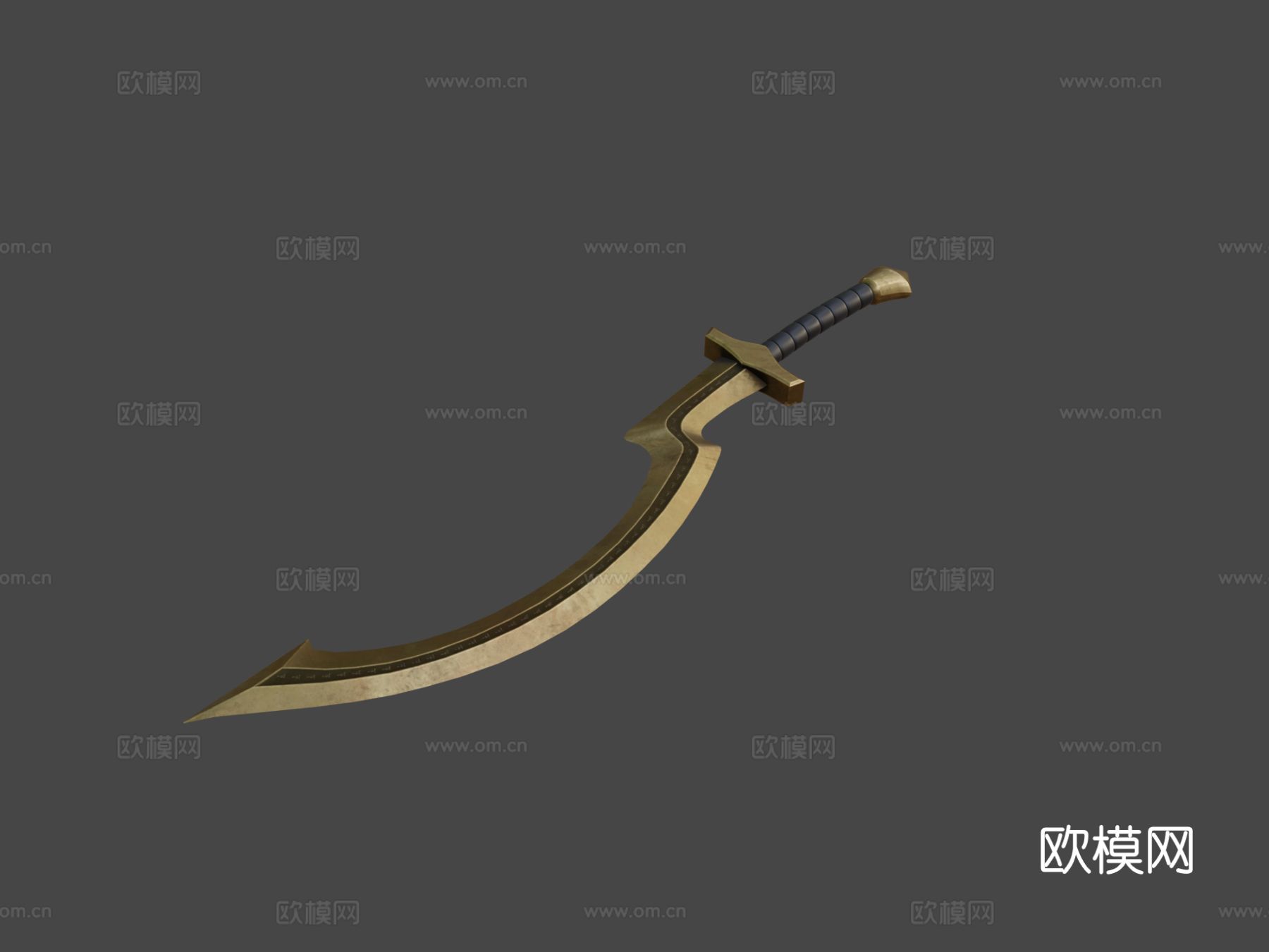 蛇形弯刀su模型下载（渲染图5）