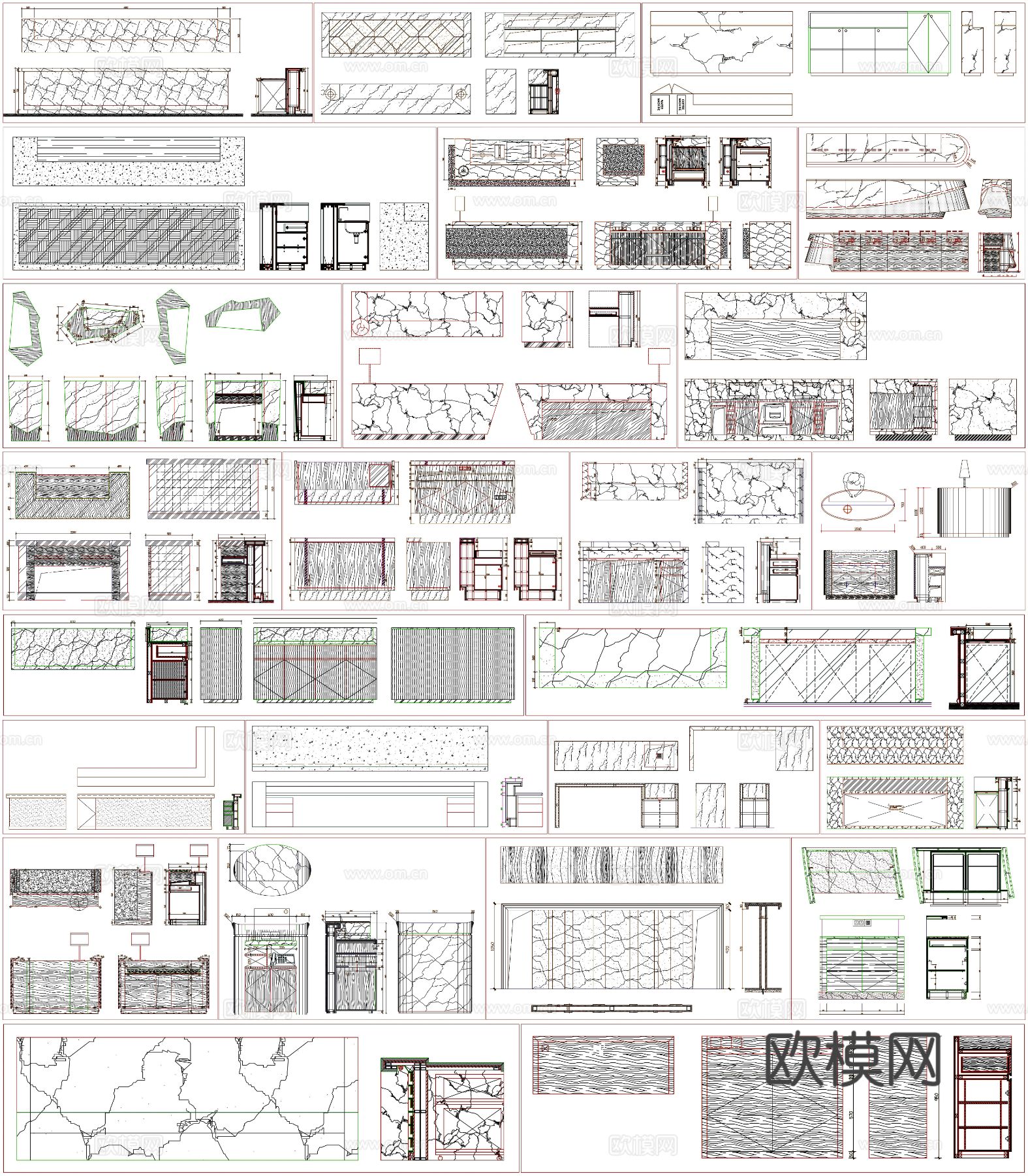 服务台 总台节点大样图下载（渲染图2）