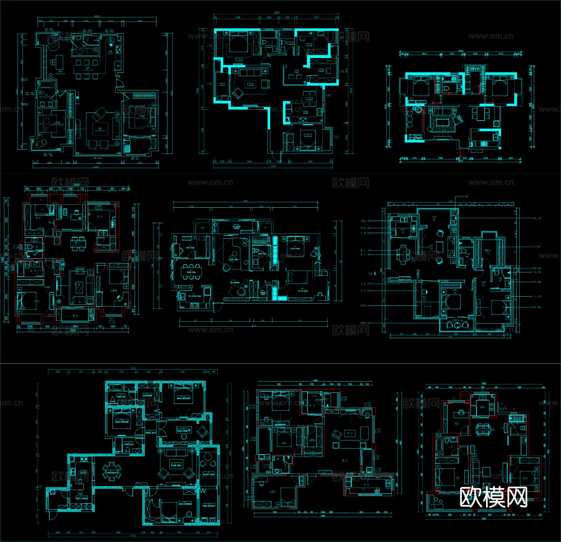 58组家装CAD平面图库下载（渲染图6）