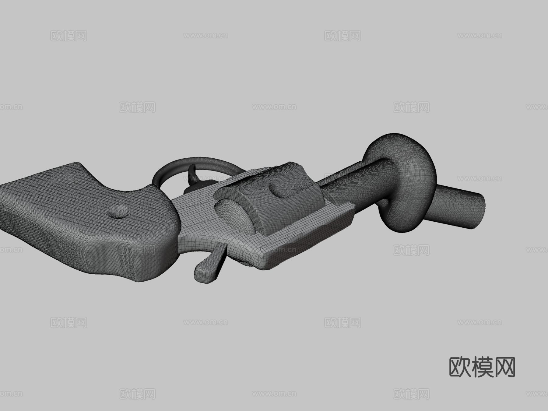打结枪中等雕刻手枪su模型