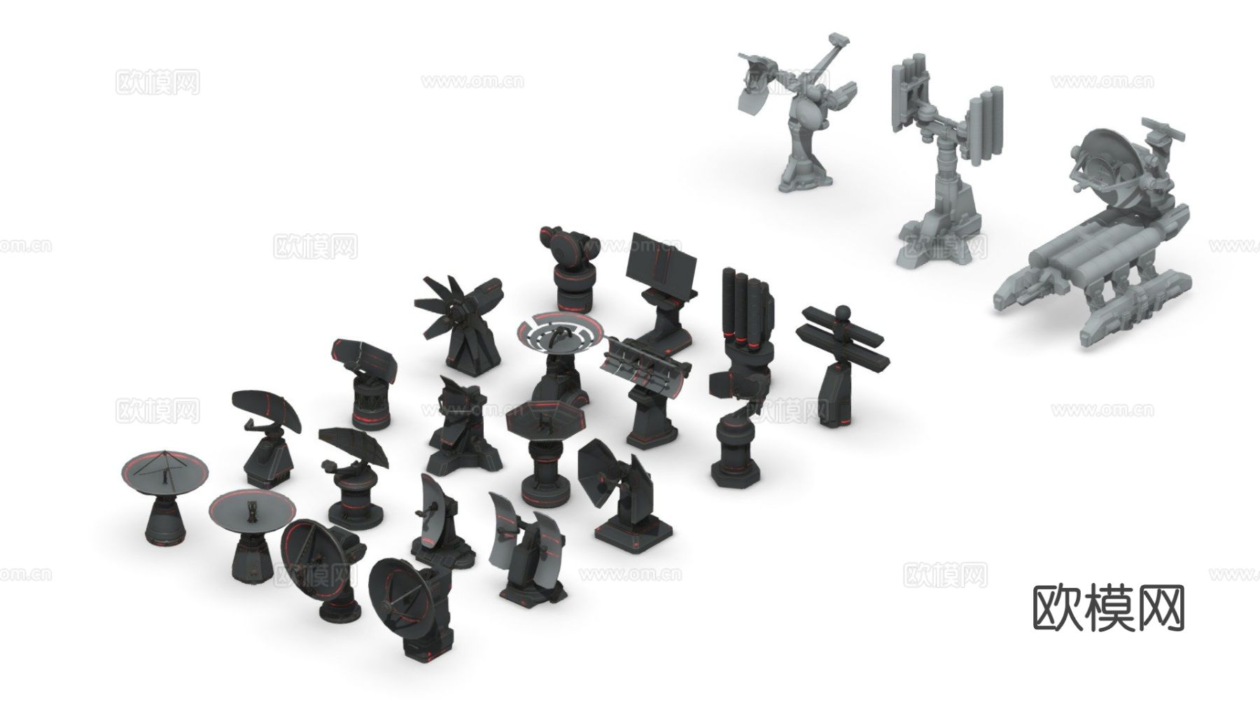 雷达包su模型下载（渲染图2）