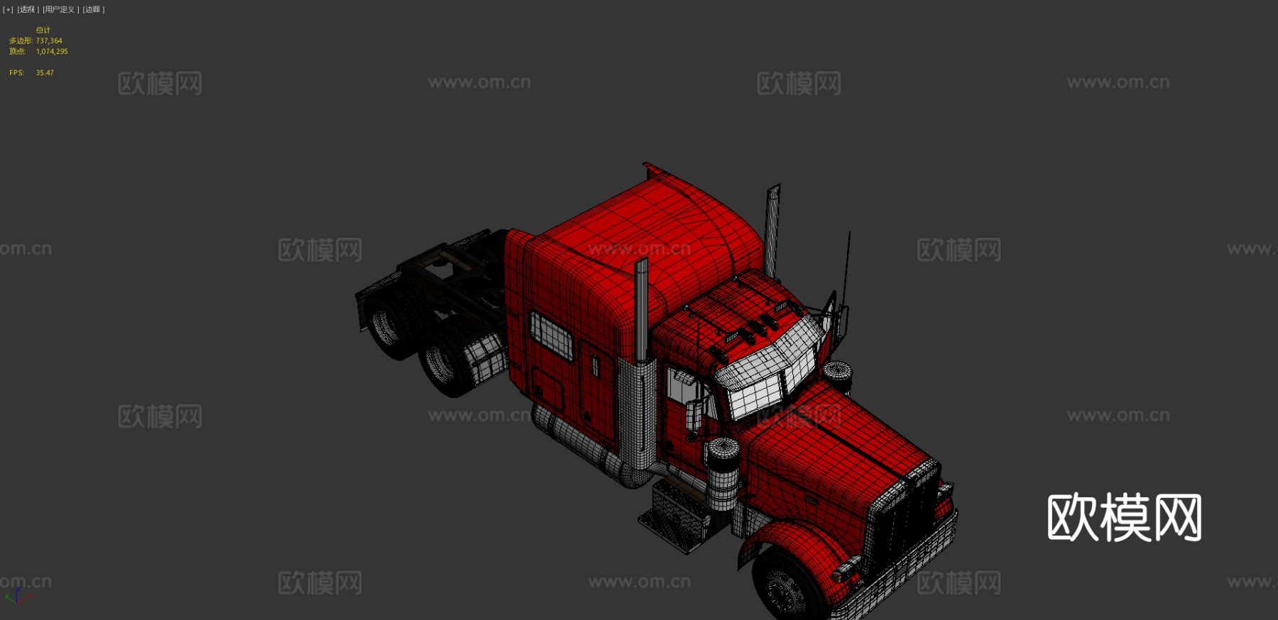 彼得比尔特 大卡车3d模型