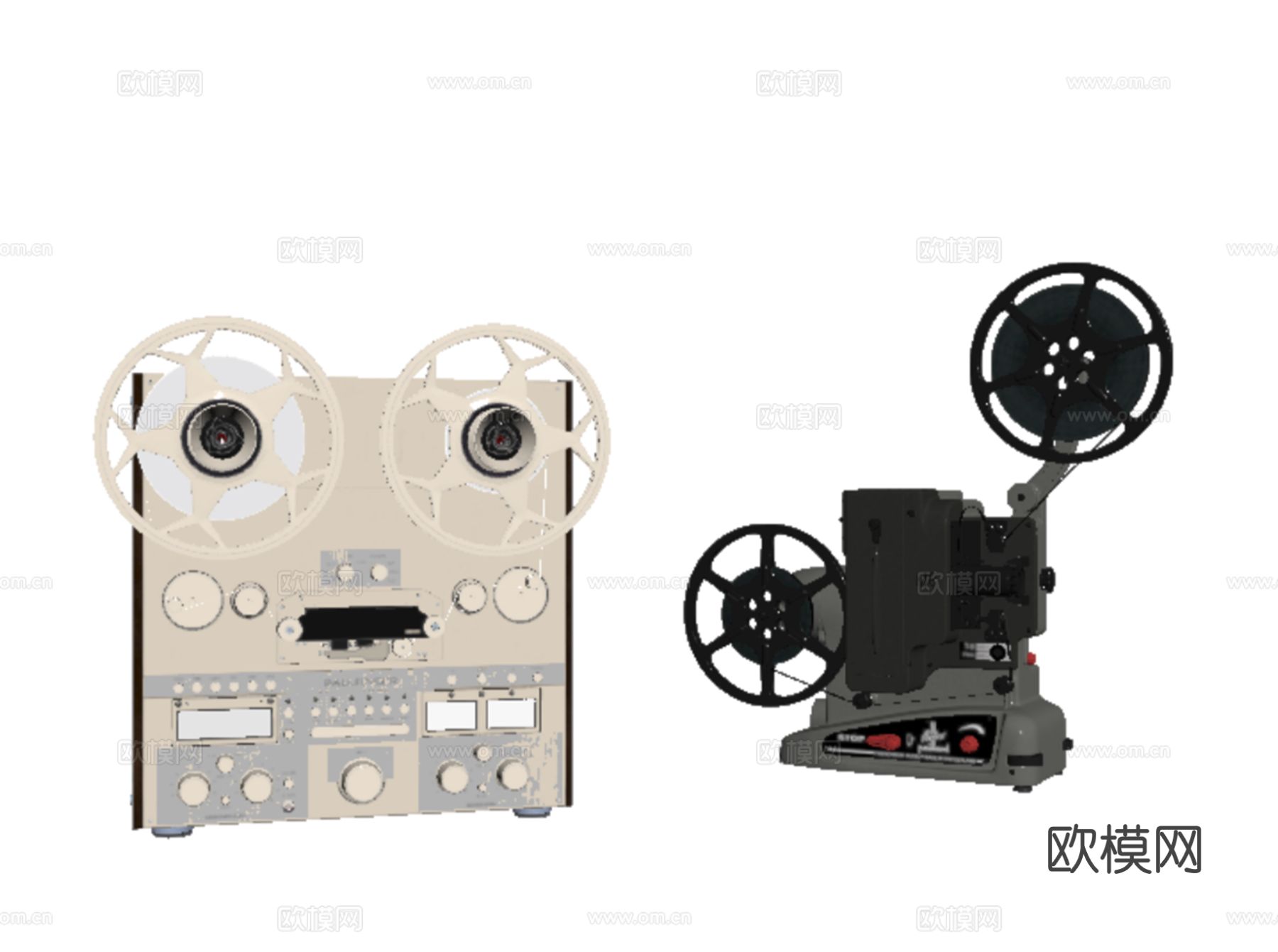 复古电影播放器 怀旧电影放映机su模型