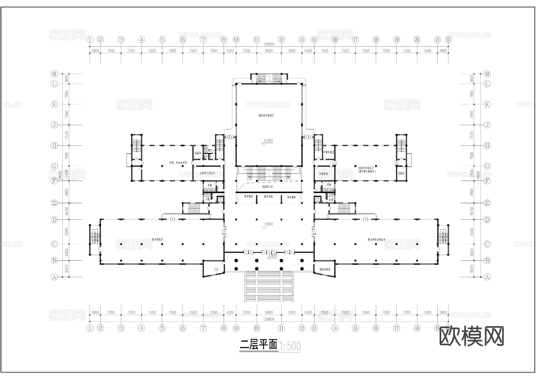 大学图书馆CAD平面图