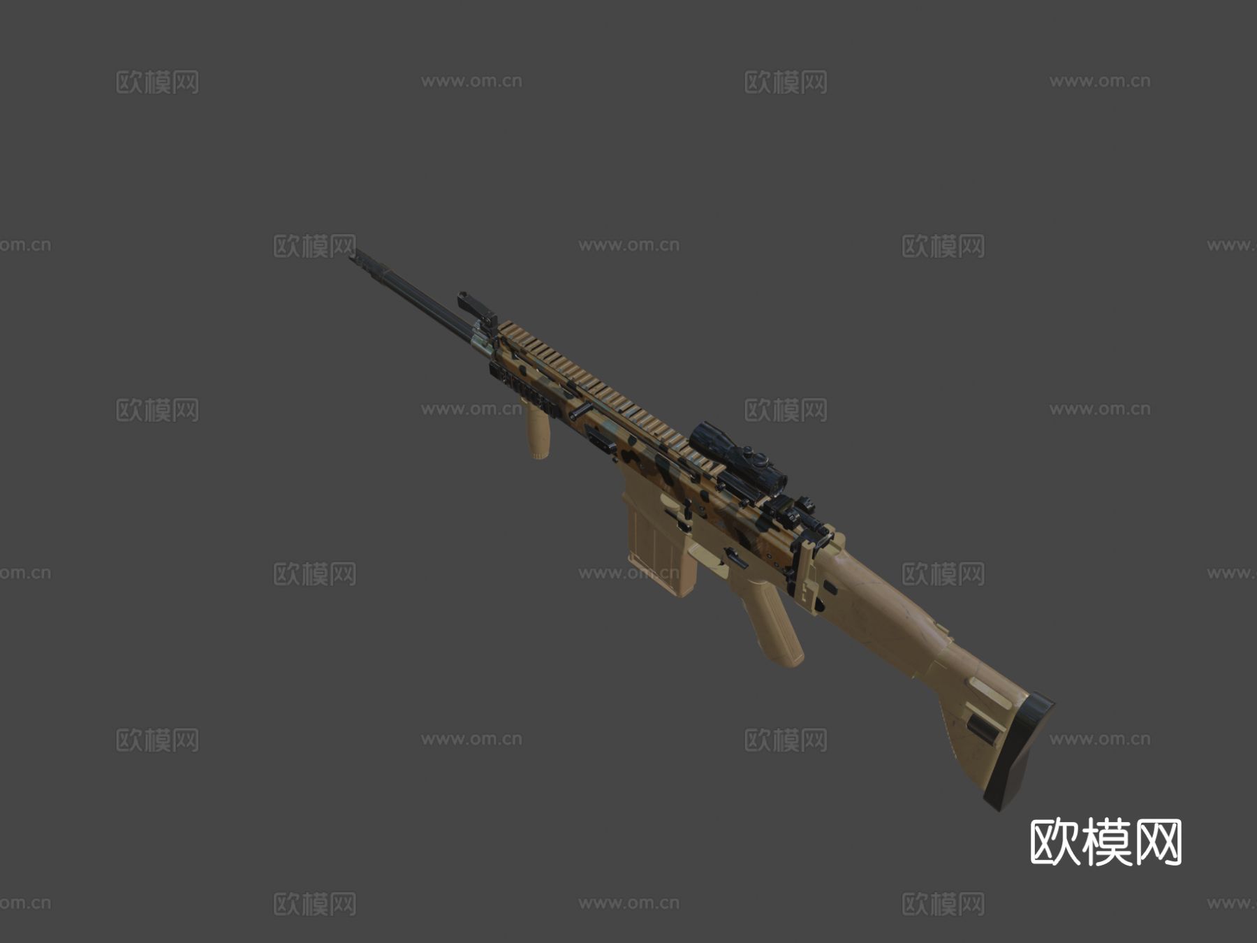 步枪 瞄准镜和握把su模型下载（渲染图8）