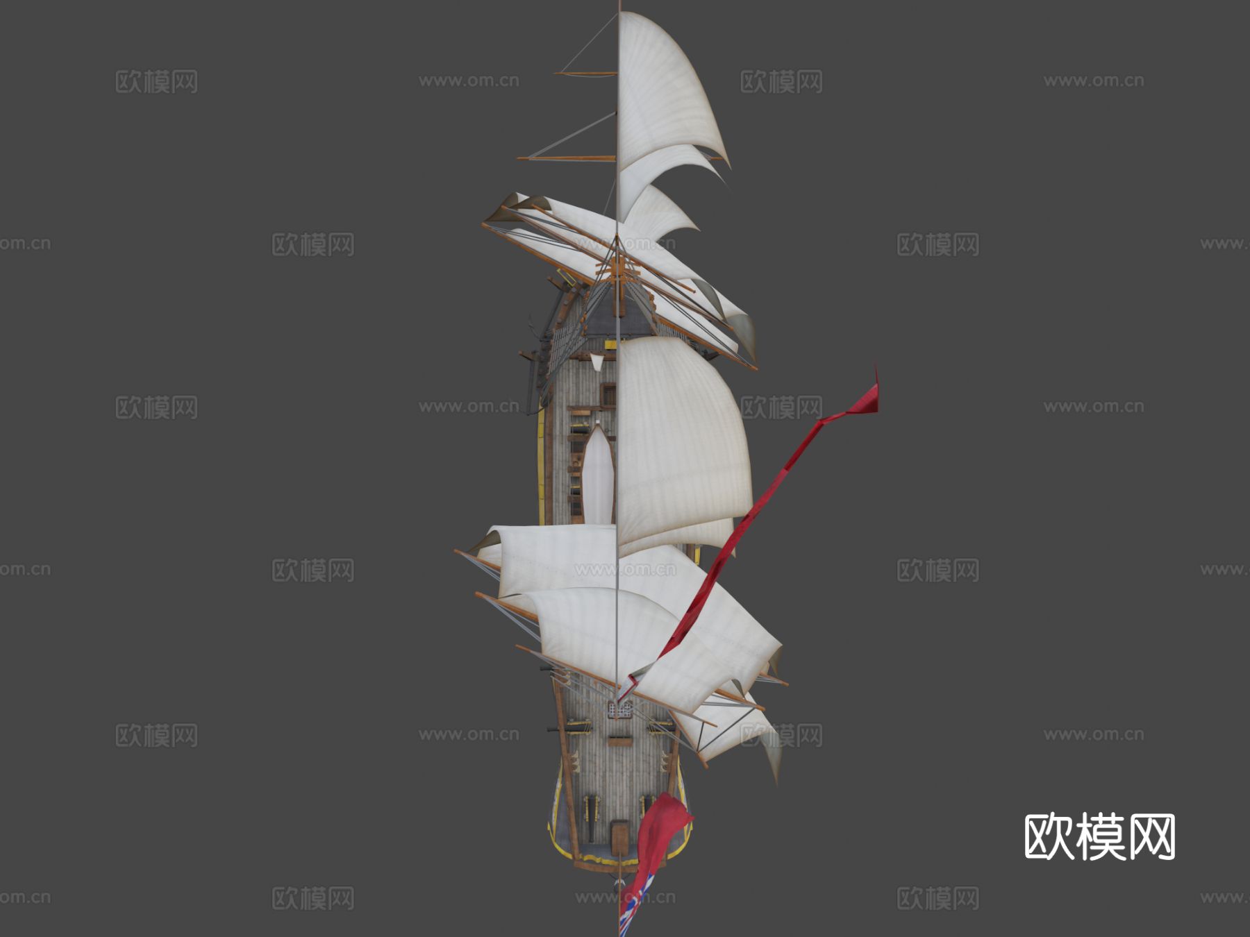 HMS安大略号 (1780)帆船 船只 渔船3d模型