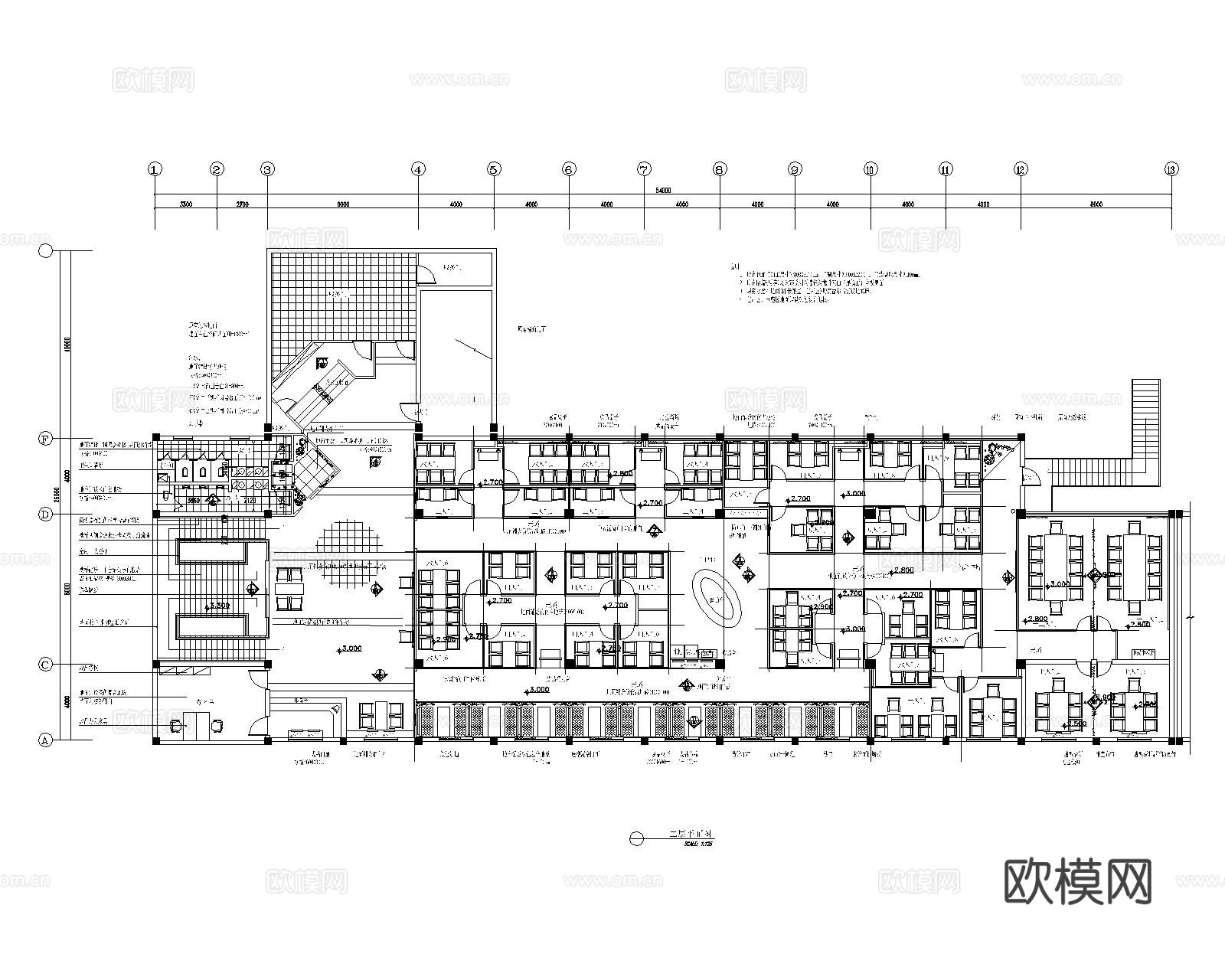 茶餐厅CAD平面图下载（渲染图2）