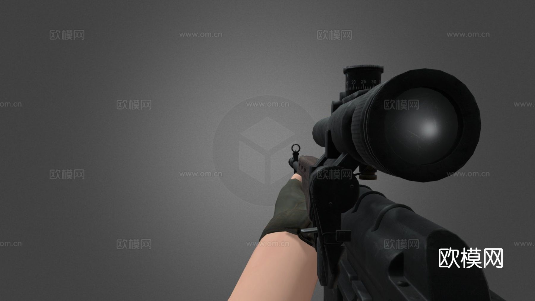 狙击枪su模型下载（渲染图1）