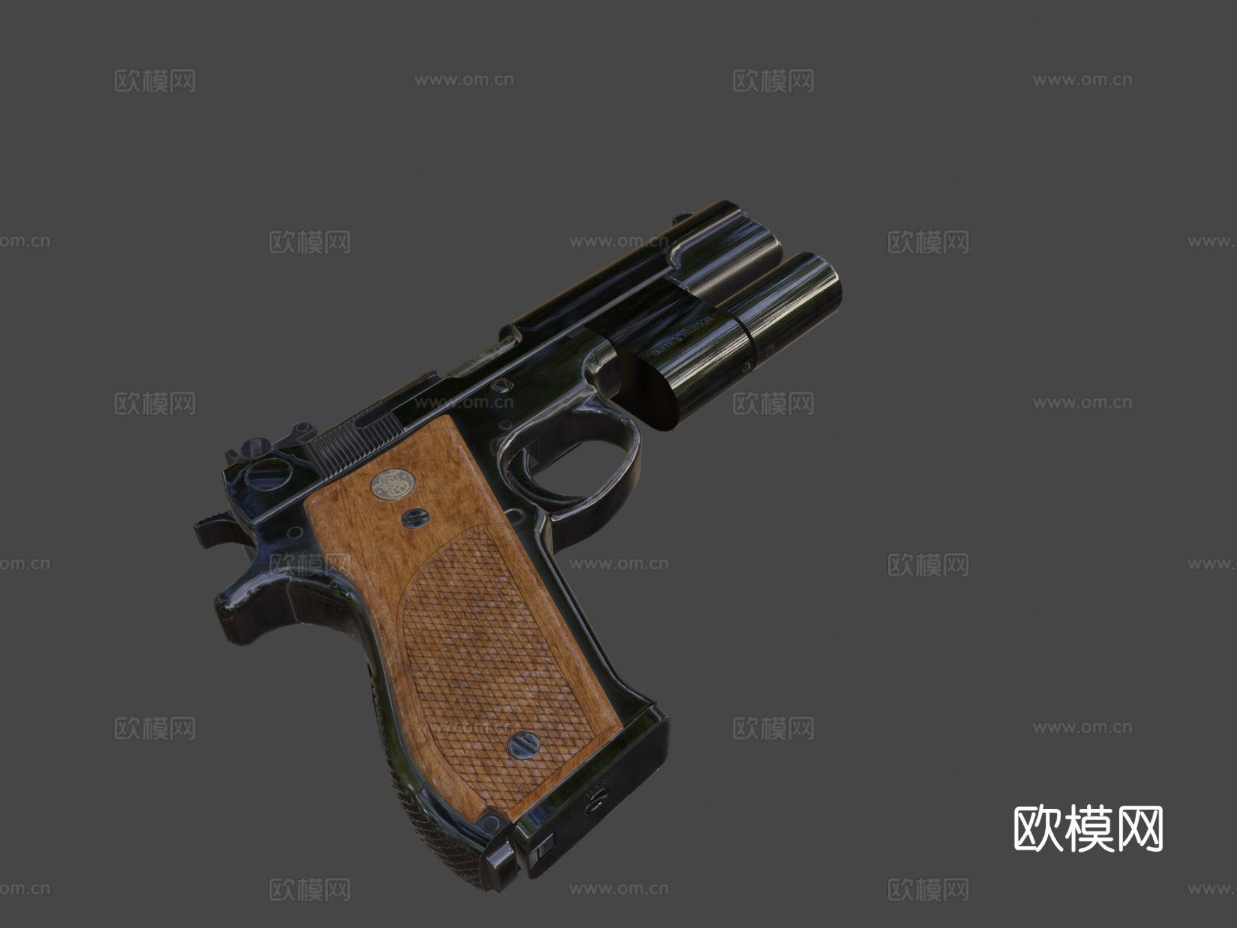 手枪su模型下载（渲染图8）