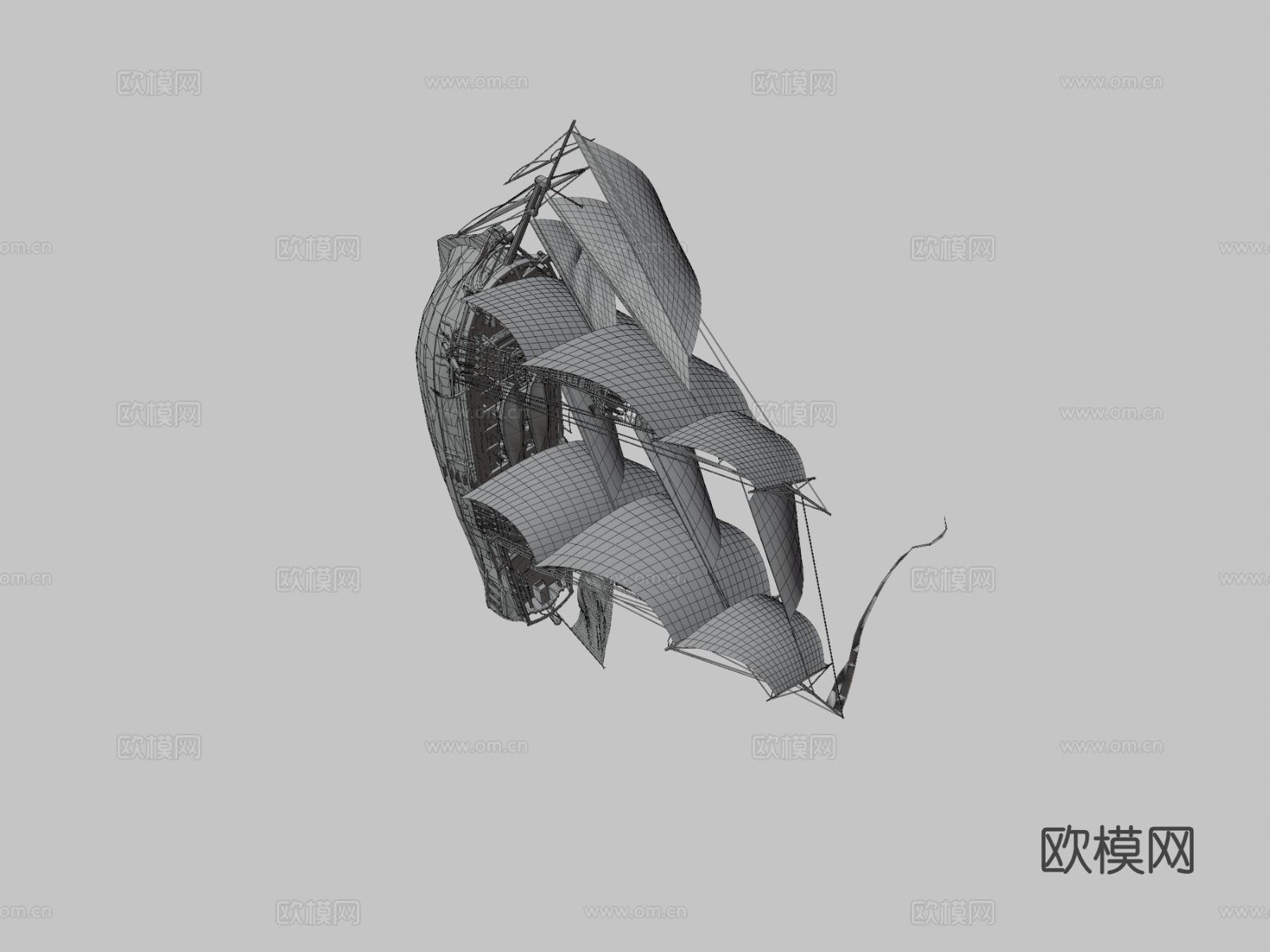 HMS安大略号 (1780)帆船 船只 渔船3d模型