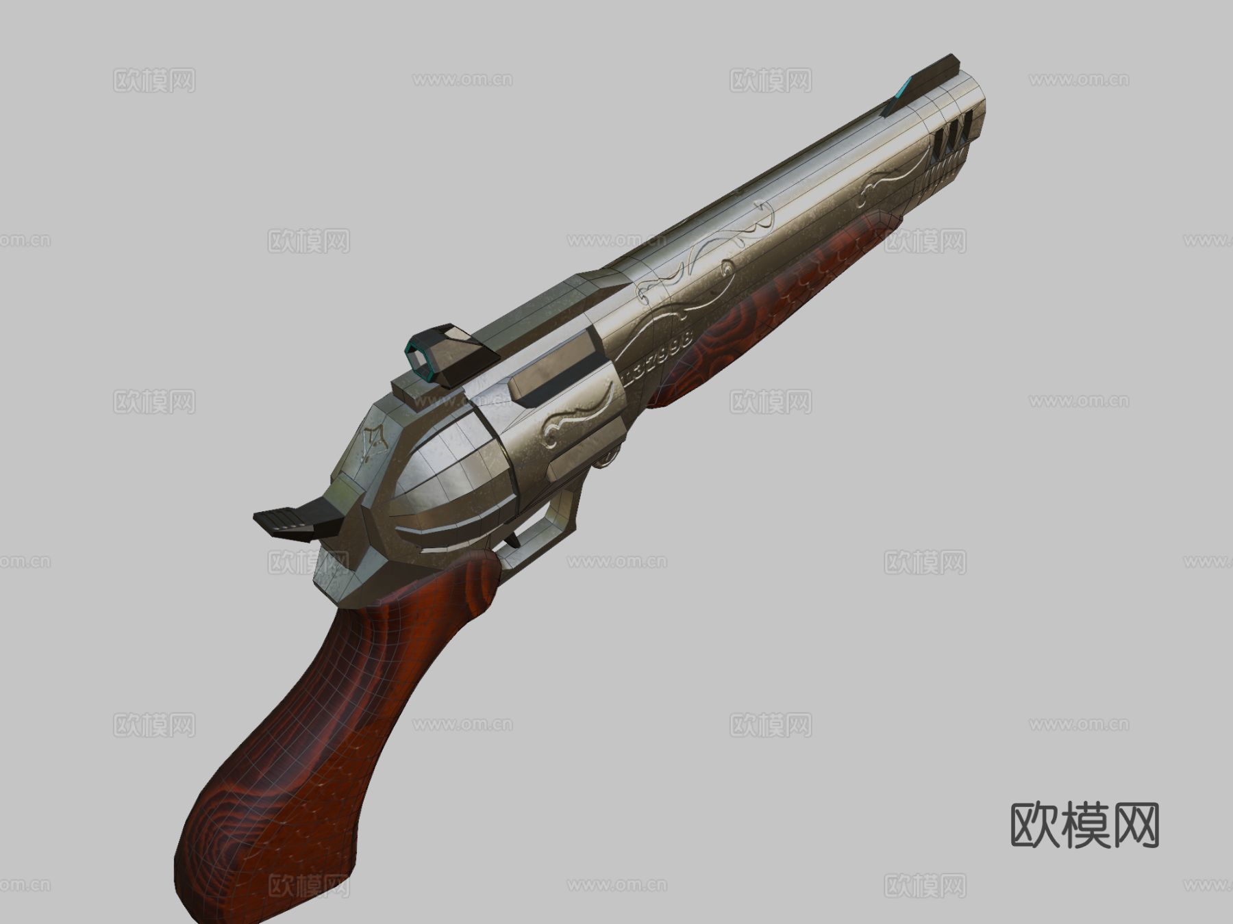 手枪su模型下载（渲染图2）