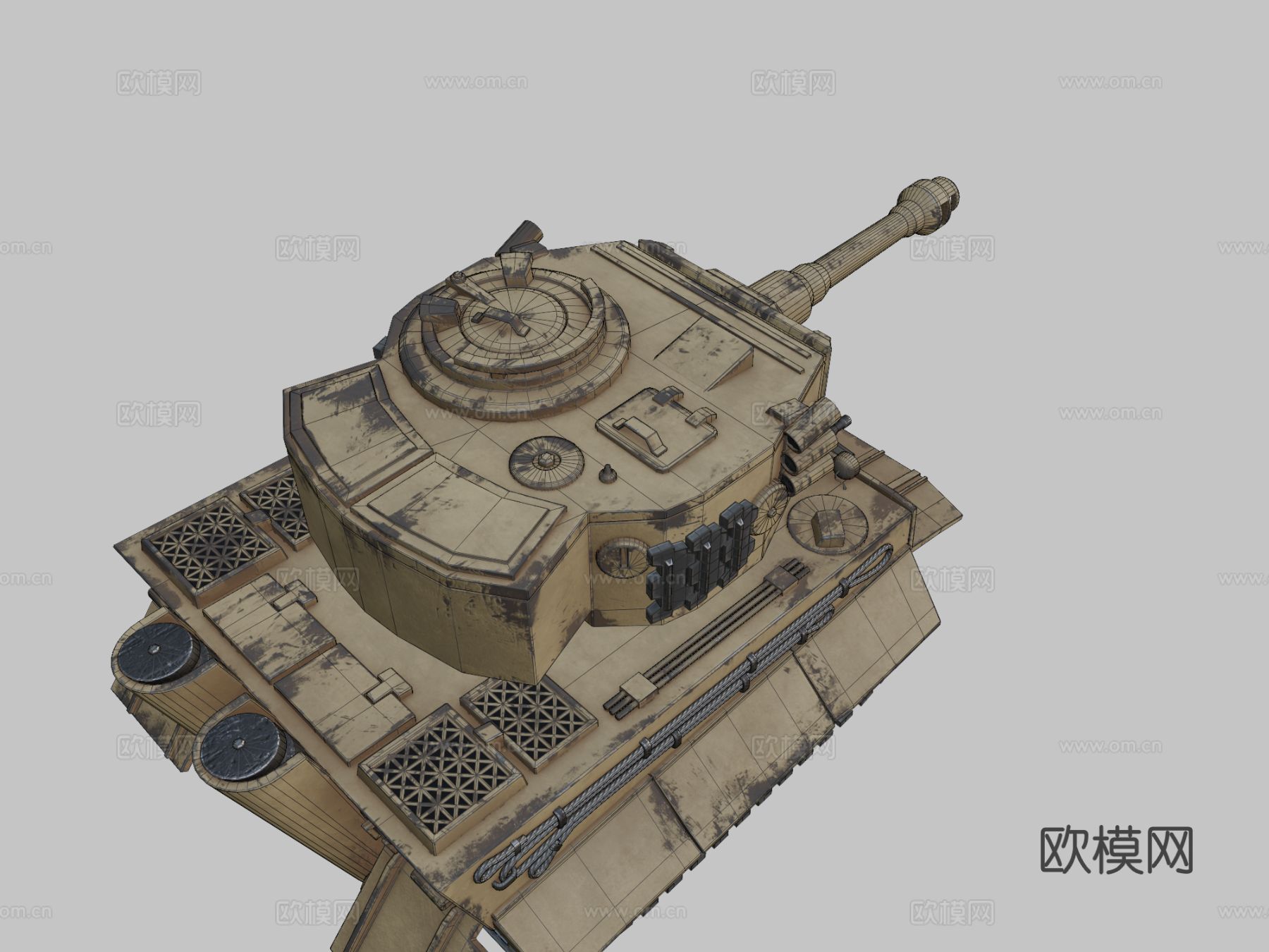 德国坦克su模型下载（渲染图2）