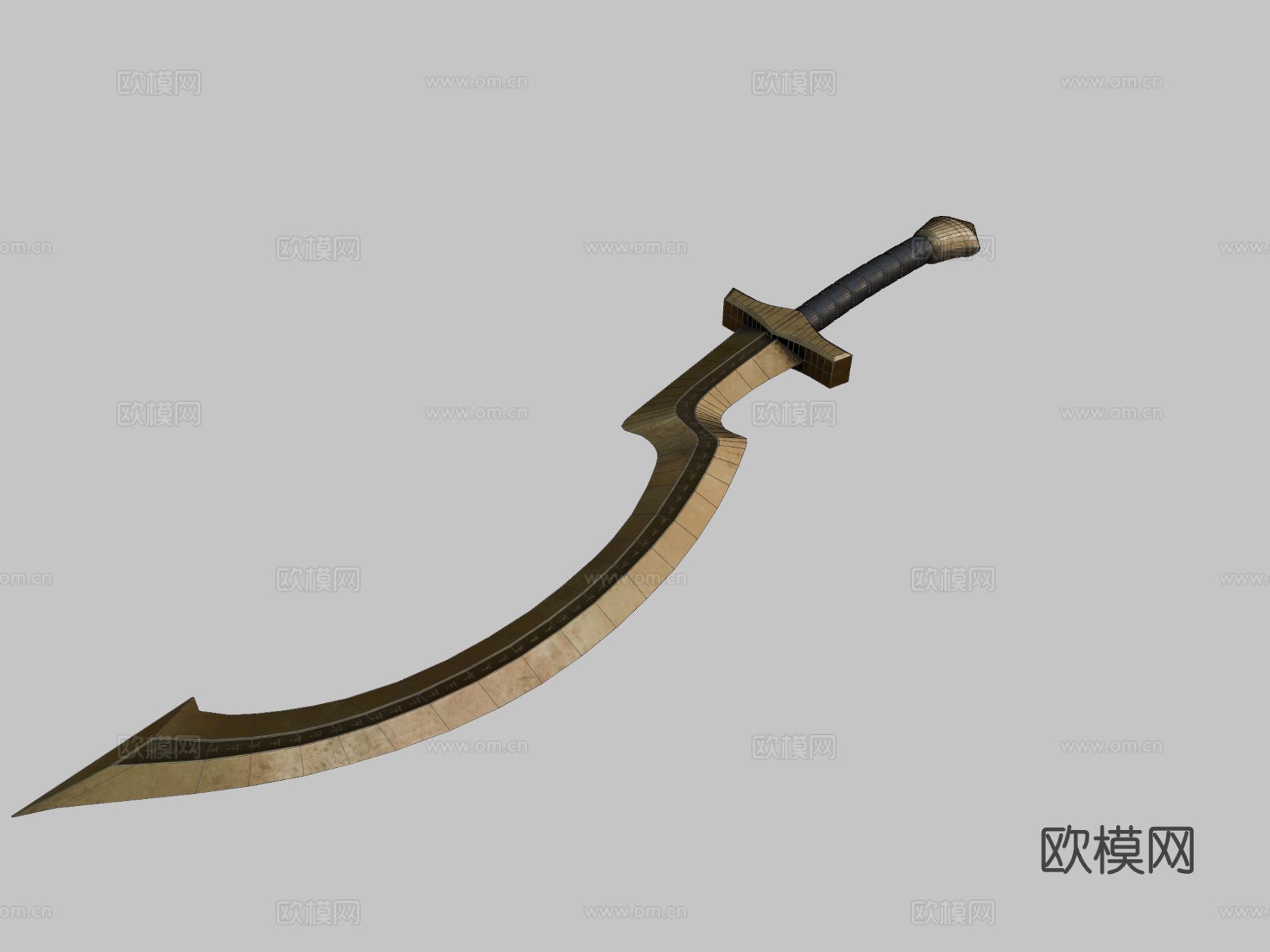 蛇形弯刀su模型下载（渲染图3）