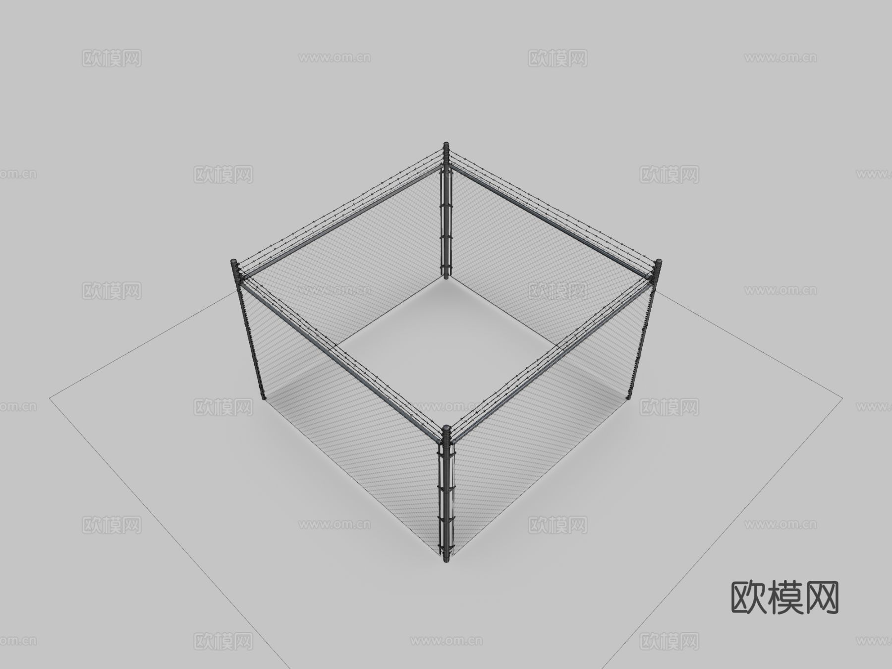 金属链链接栅栏su模型下载（渲染图3）