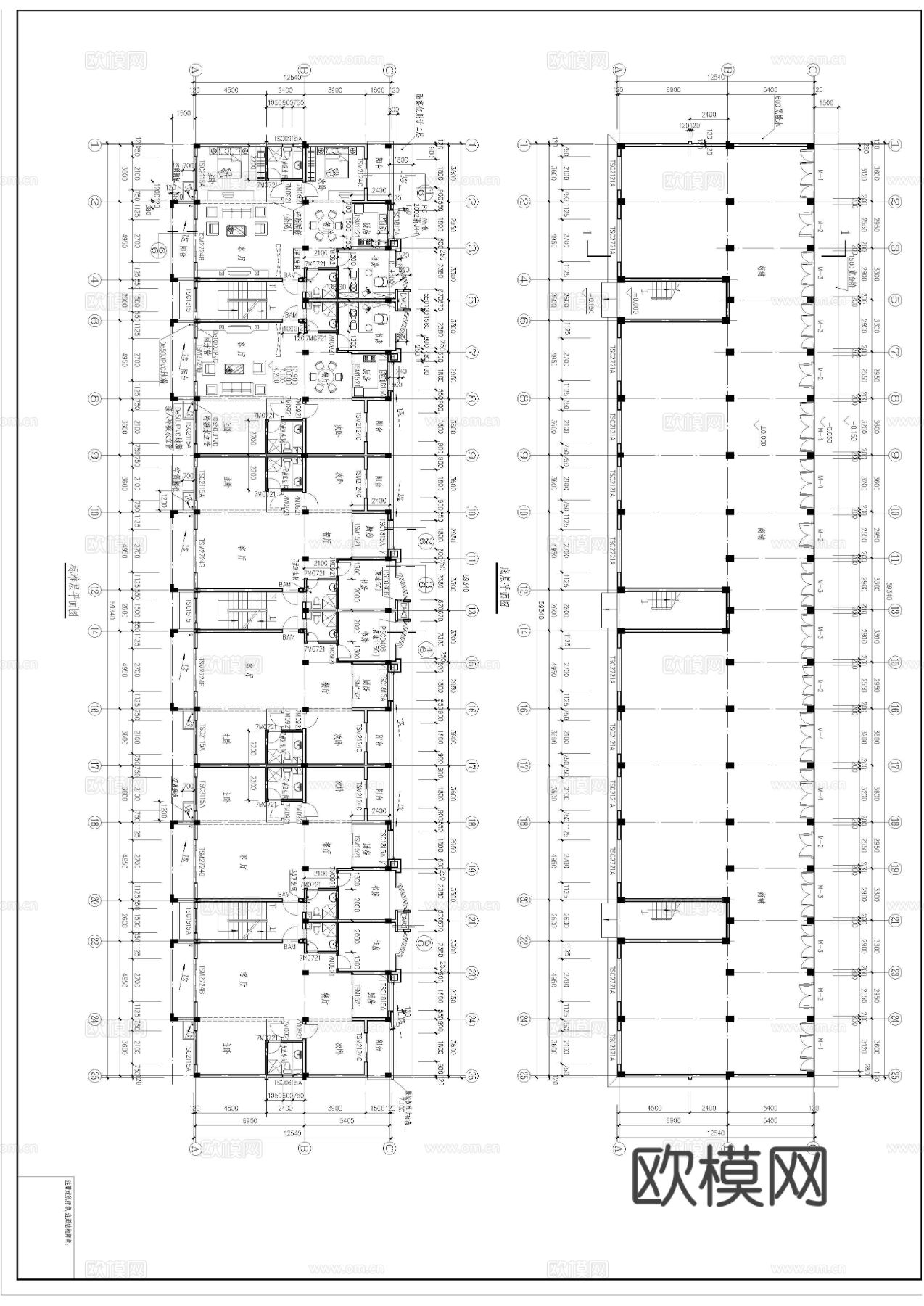 农村自建楼CAD平面图