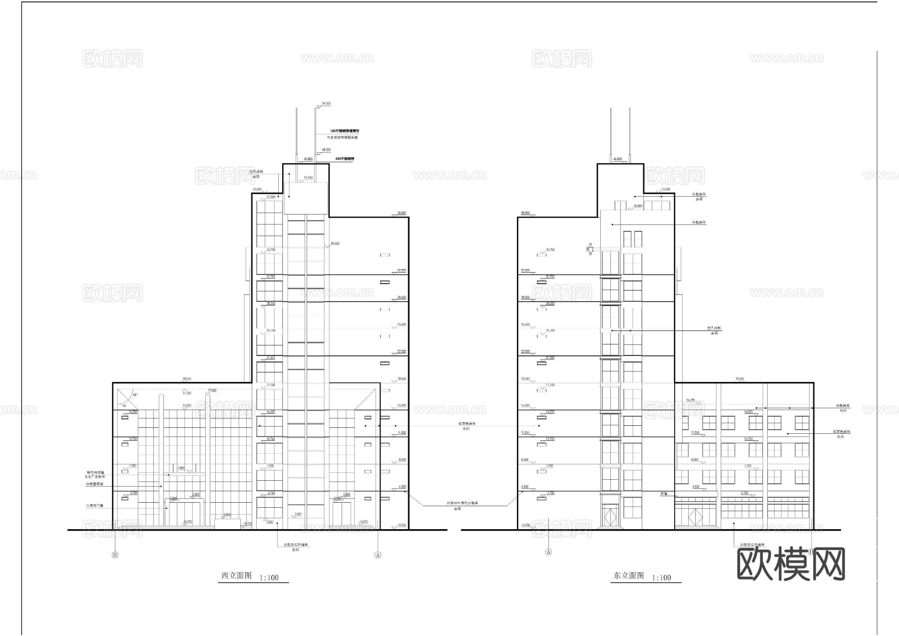 滨海化工工业园CAD立面图下载