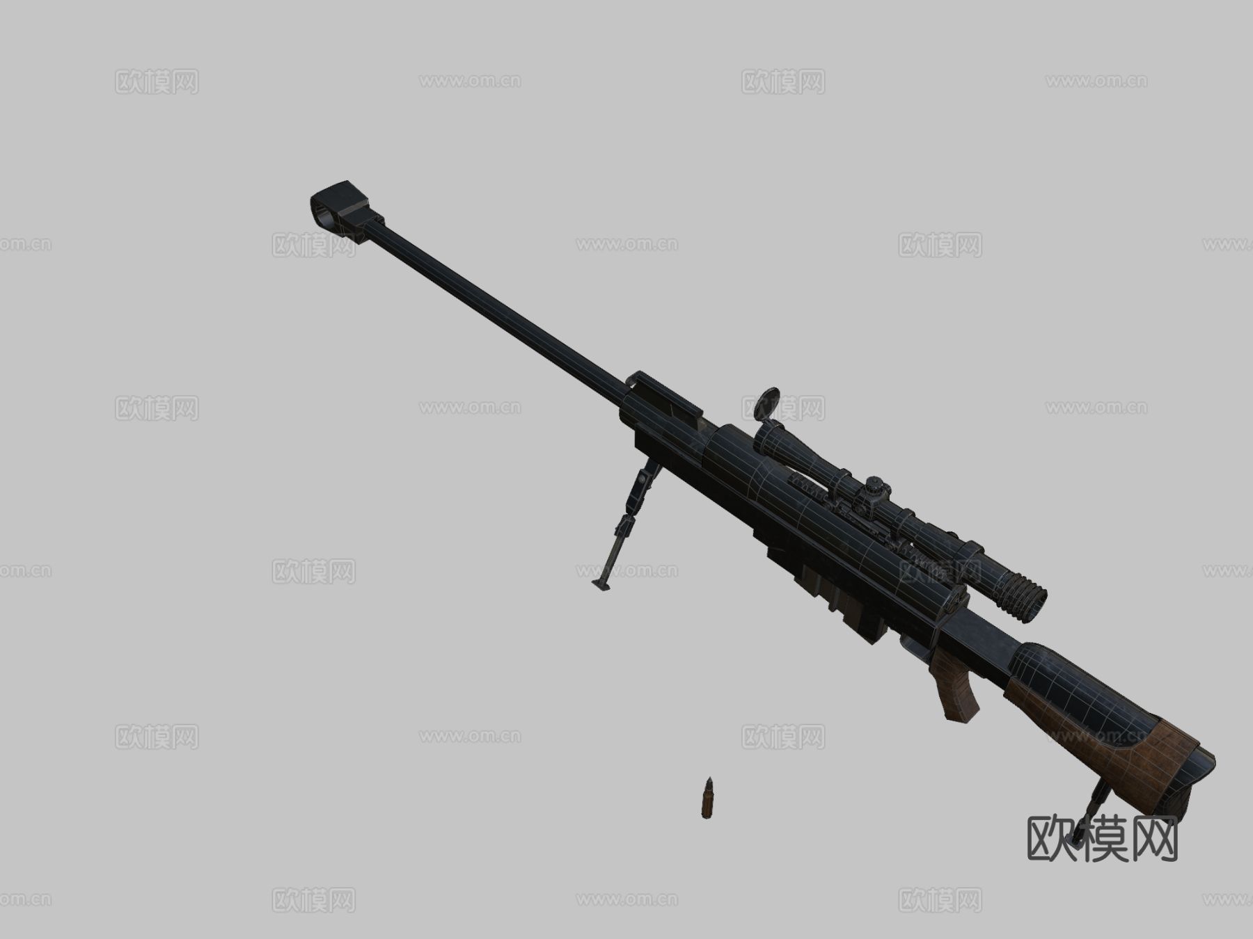狙击枪su模型下载（渲染图1）