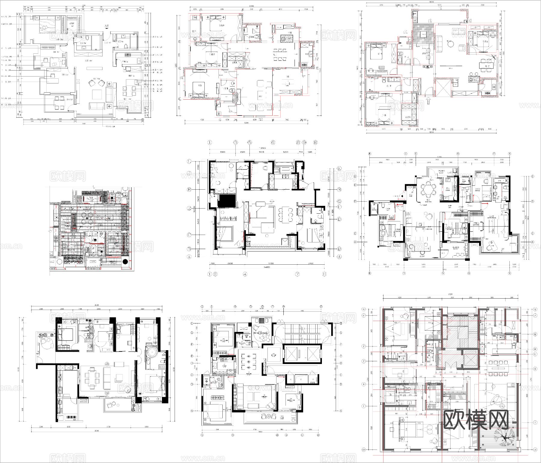 50组家装CAD平面图库下载（渲染图7）