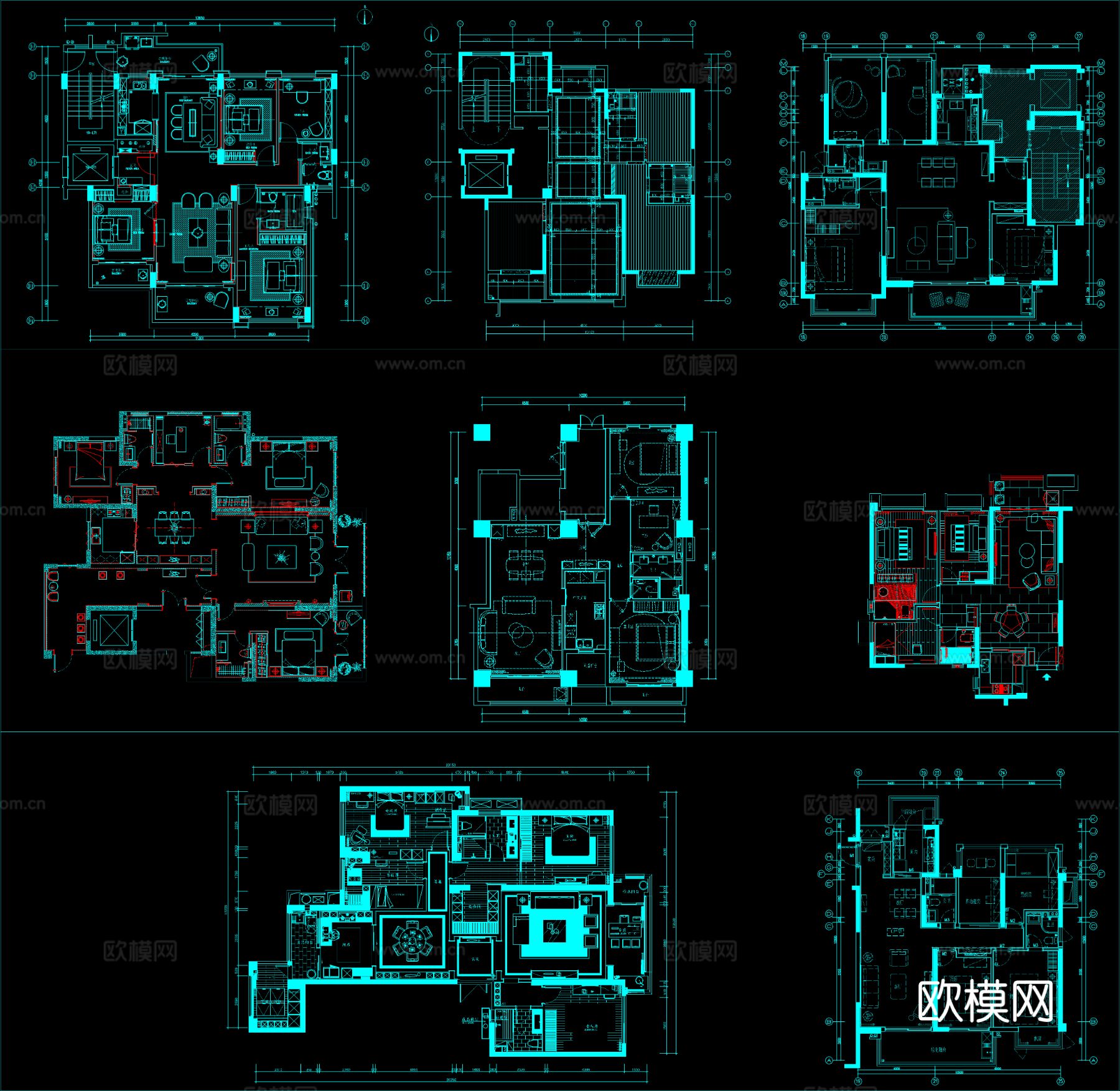 58组家装CAD平面图库下载（渲染图8）