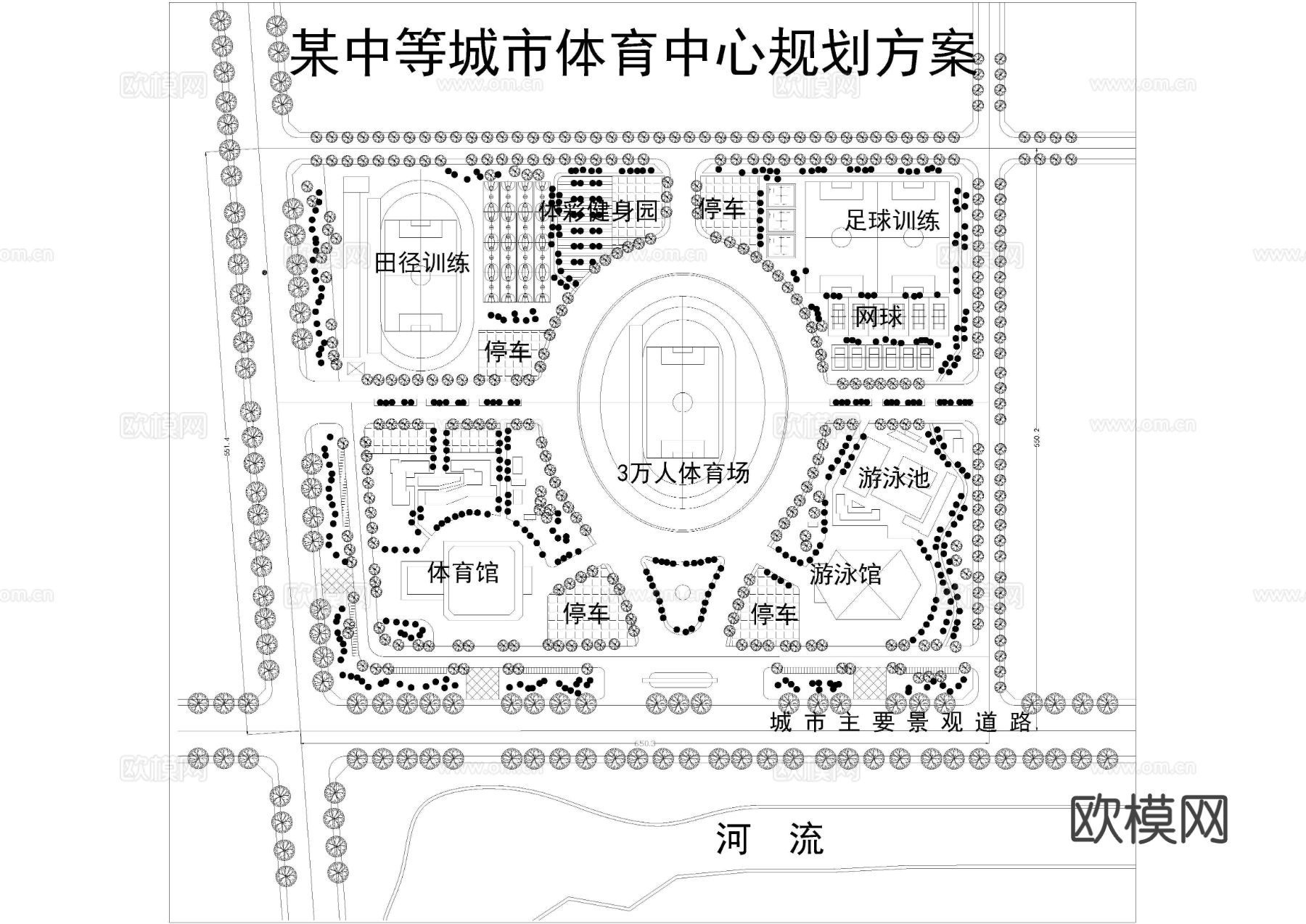 某体育中心CAD平面图