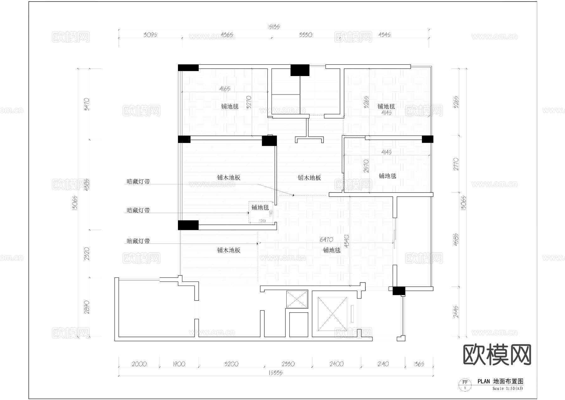 现代美容院CAD施工图