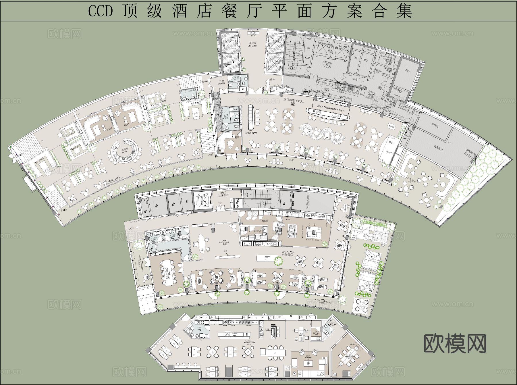 CCD高档餐厅CAD平面图