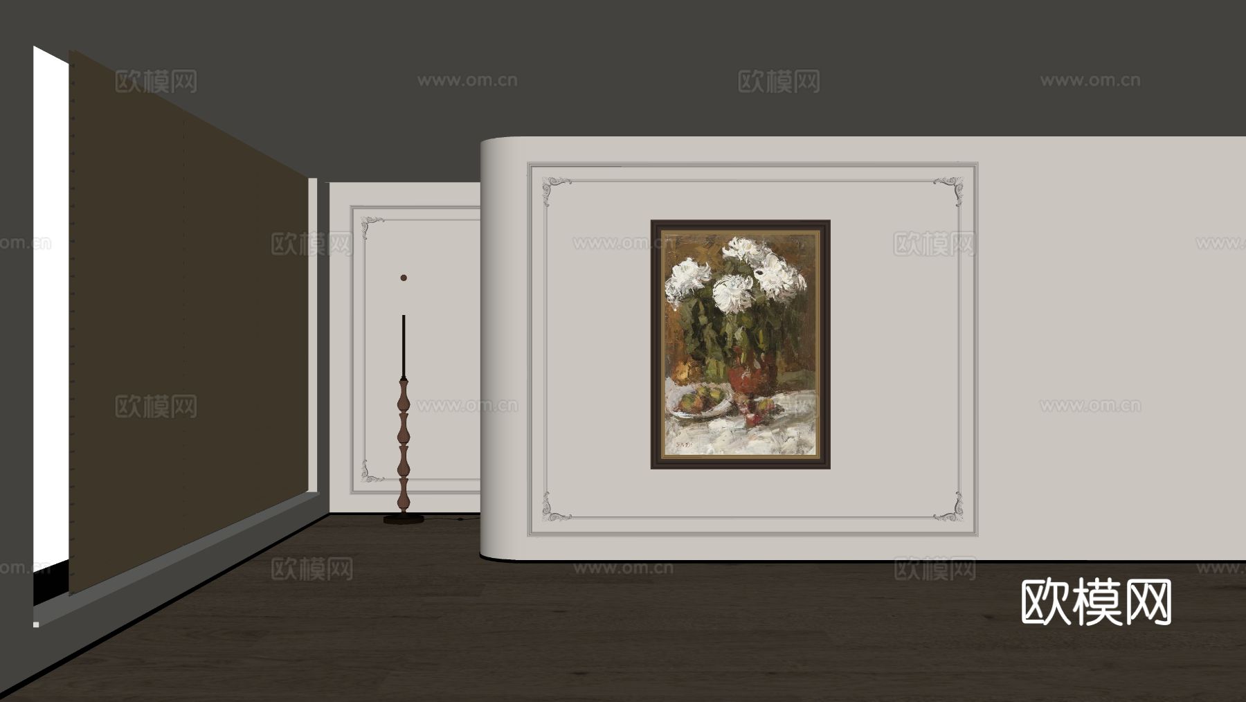 美式装饰画su模型下载（渲染图1）