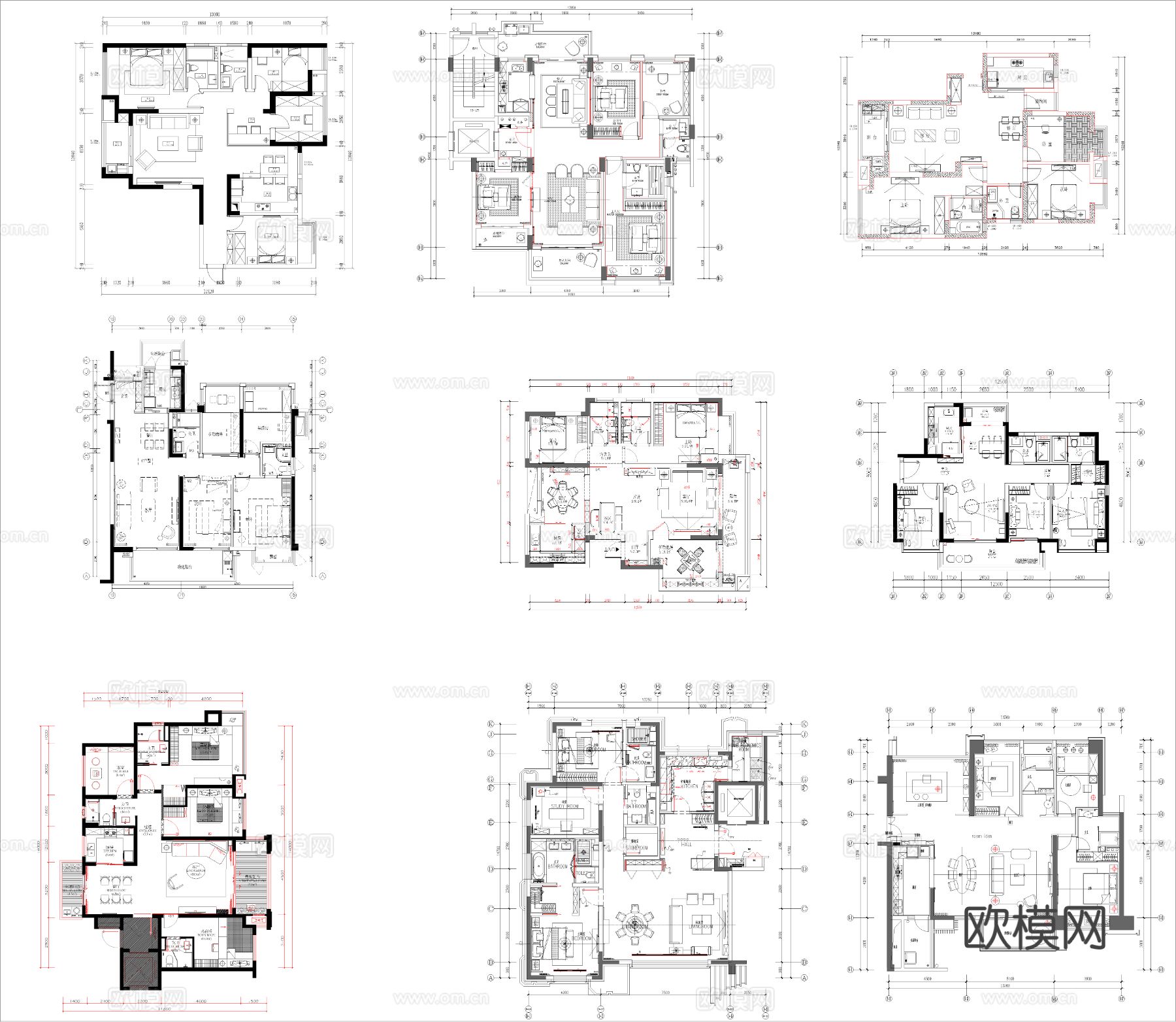 50组家装CAD平面图库下载（渲染图5）