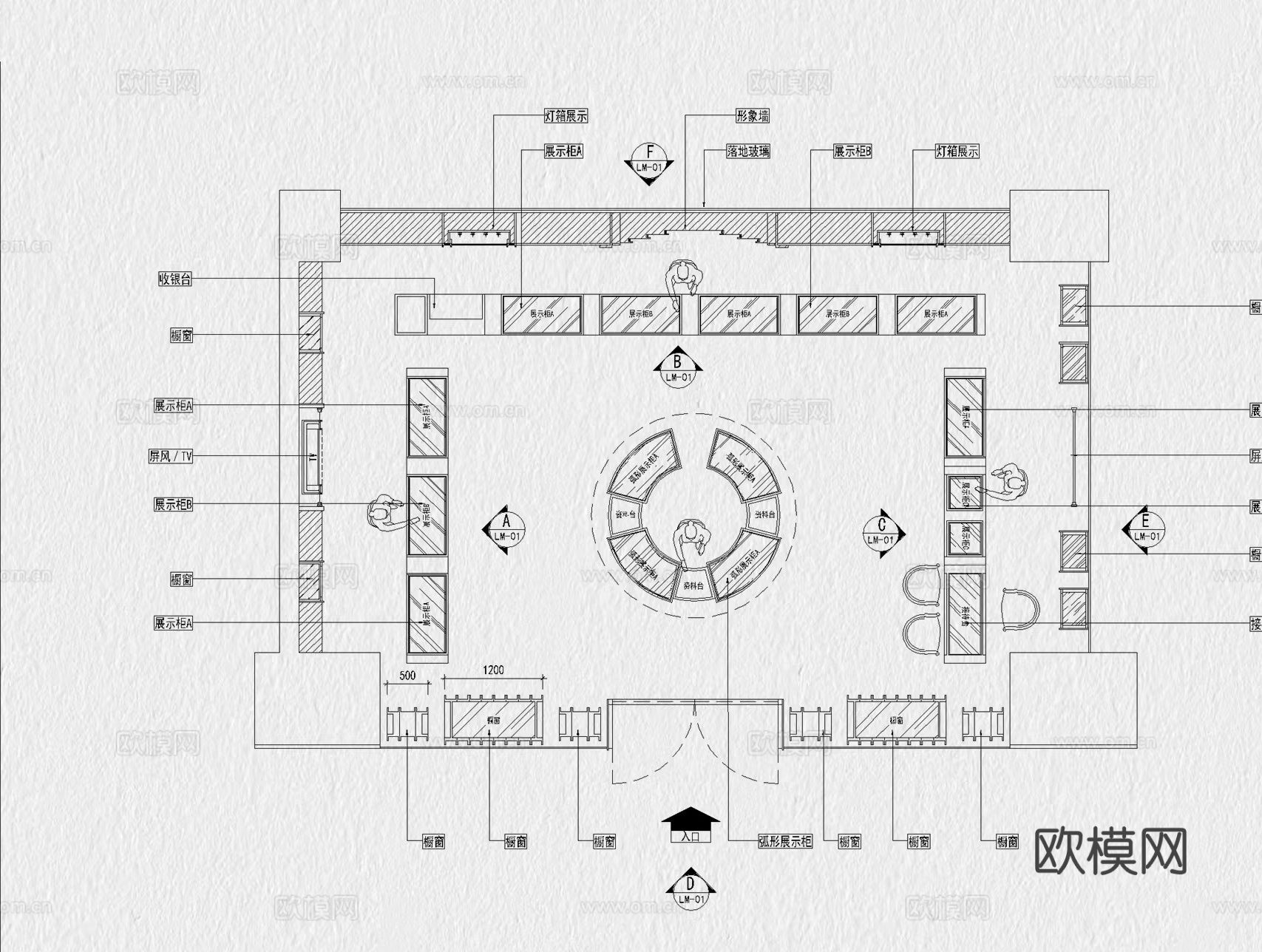 珠宝店首饰项链戒指金店CAD图库