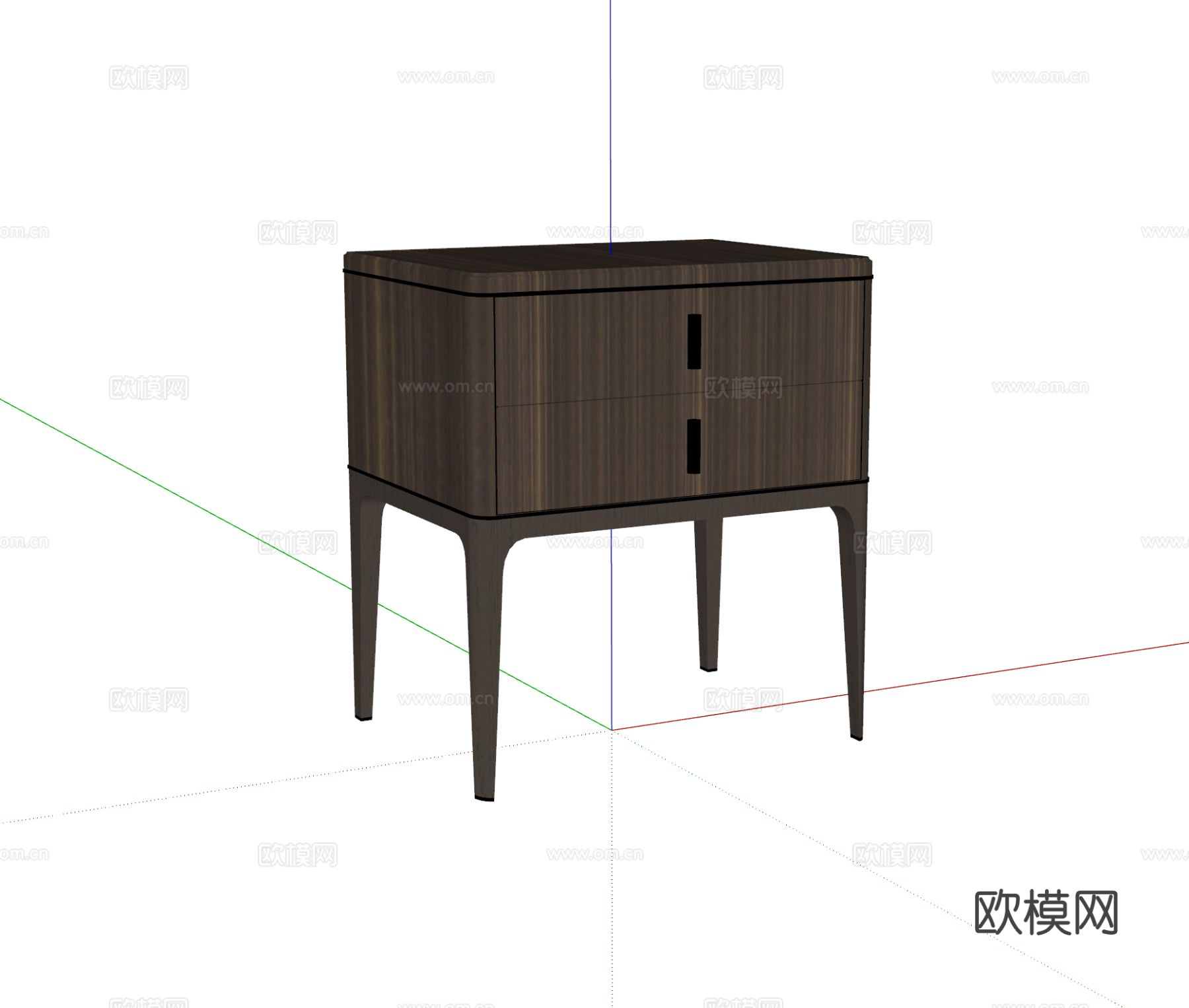 新中式床头柜su模型