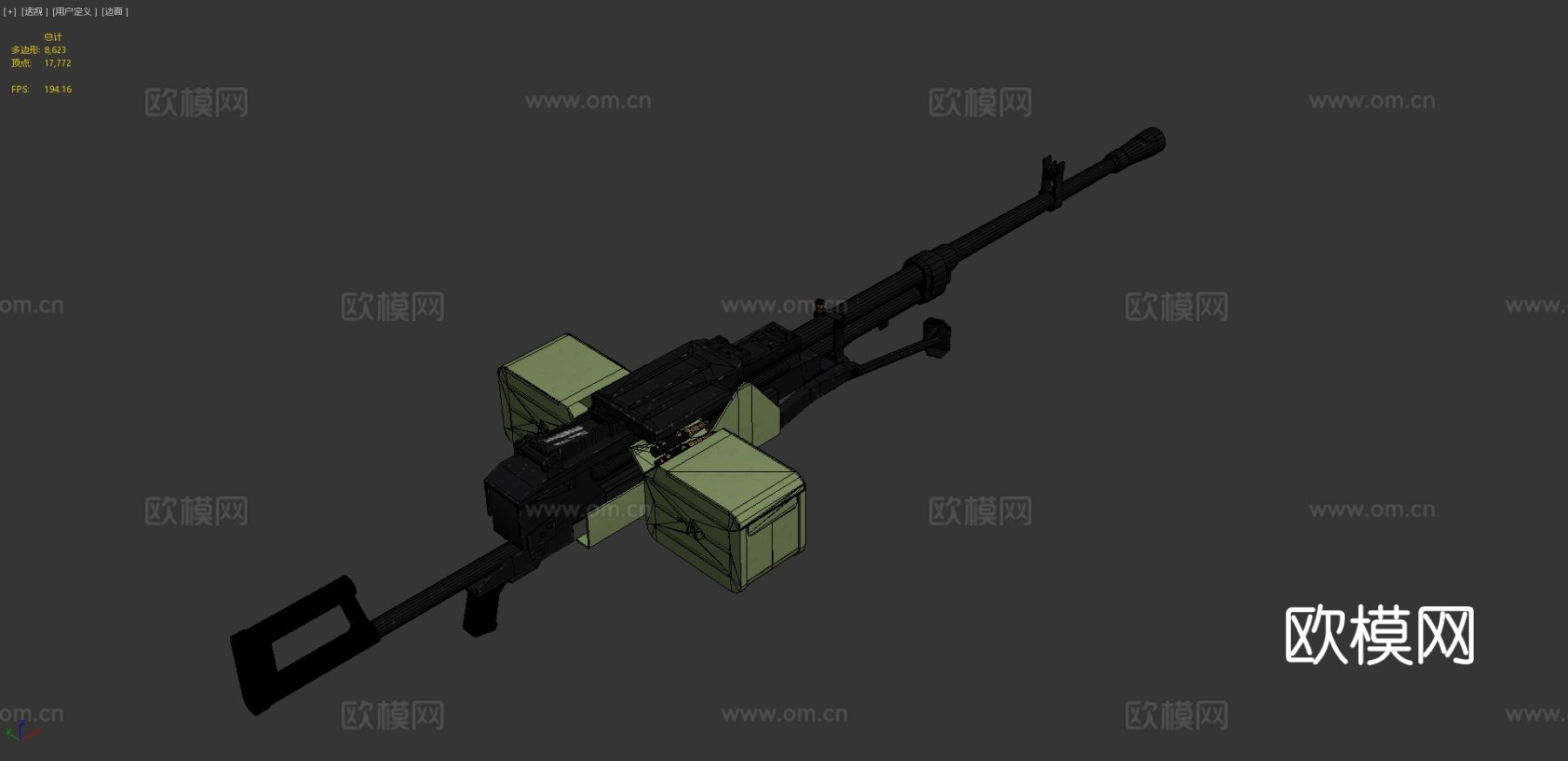 重机枪 枪支 枪械su模型下载（渲染图4）