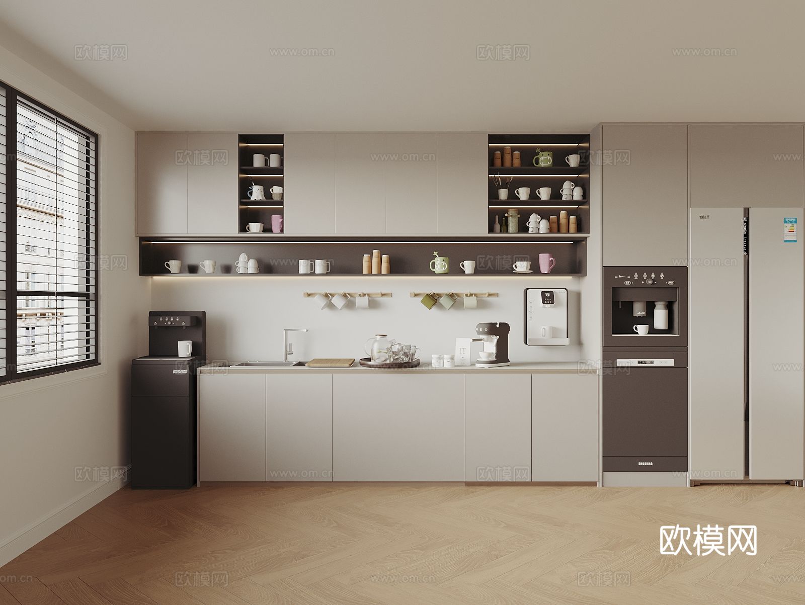 现代茶水间3d模型下载