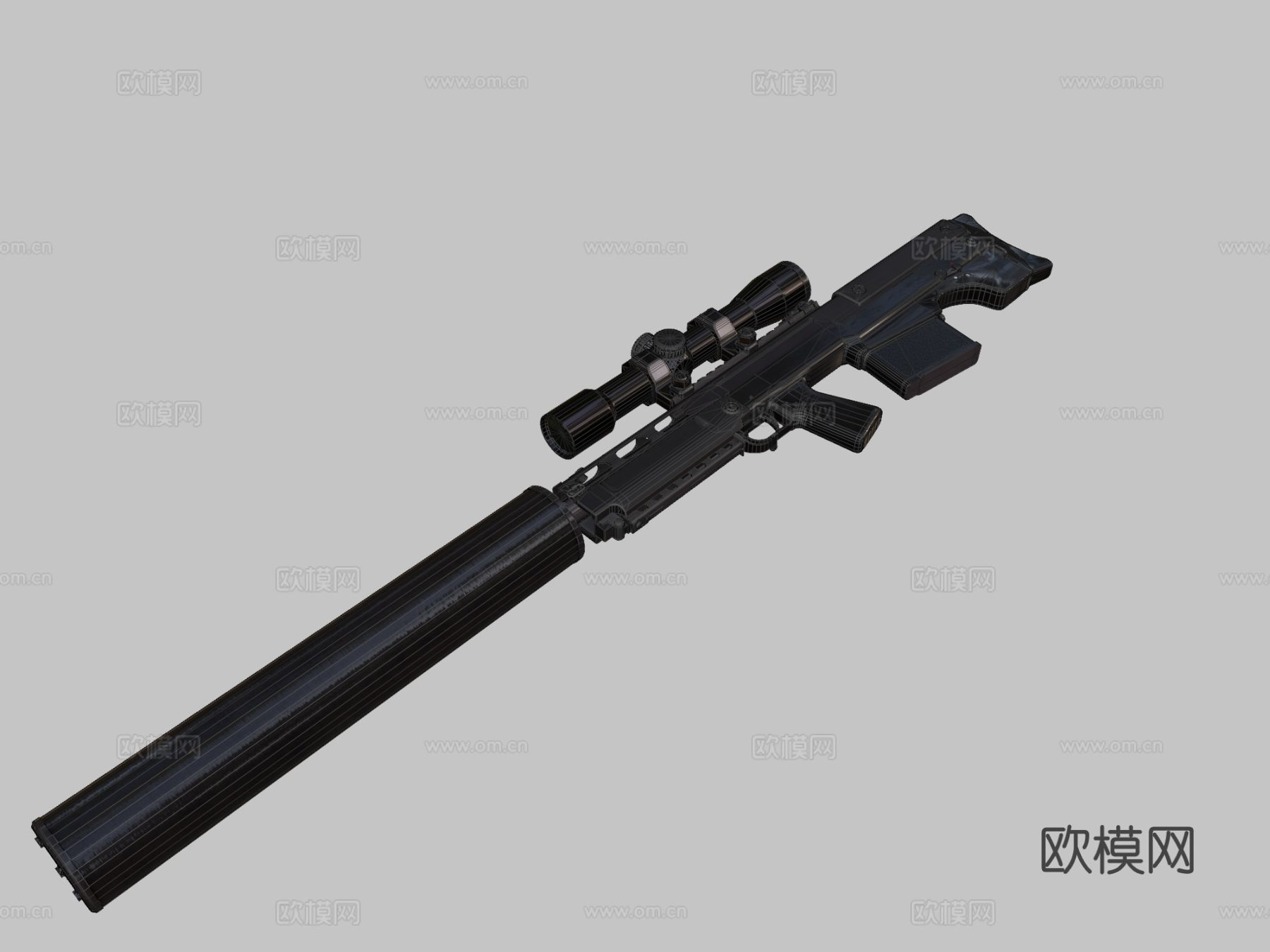 狙击枪 枪支 枪械su模型下载（渲染图1）